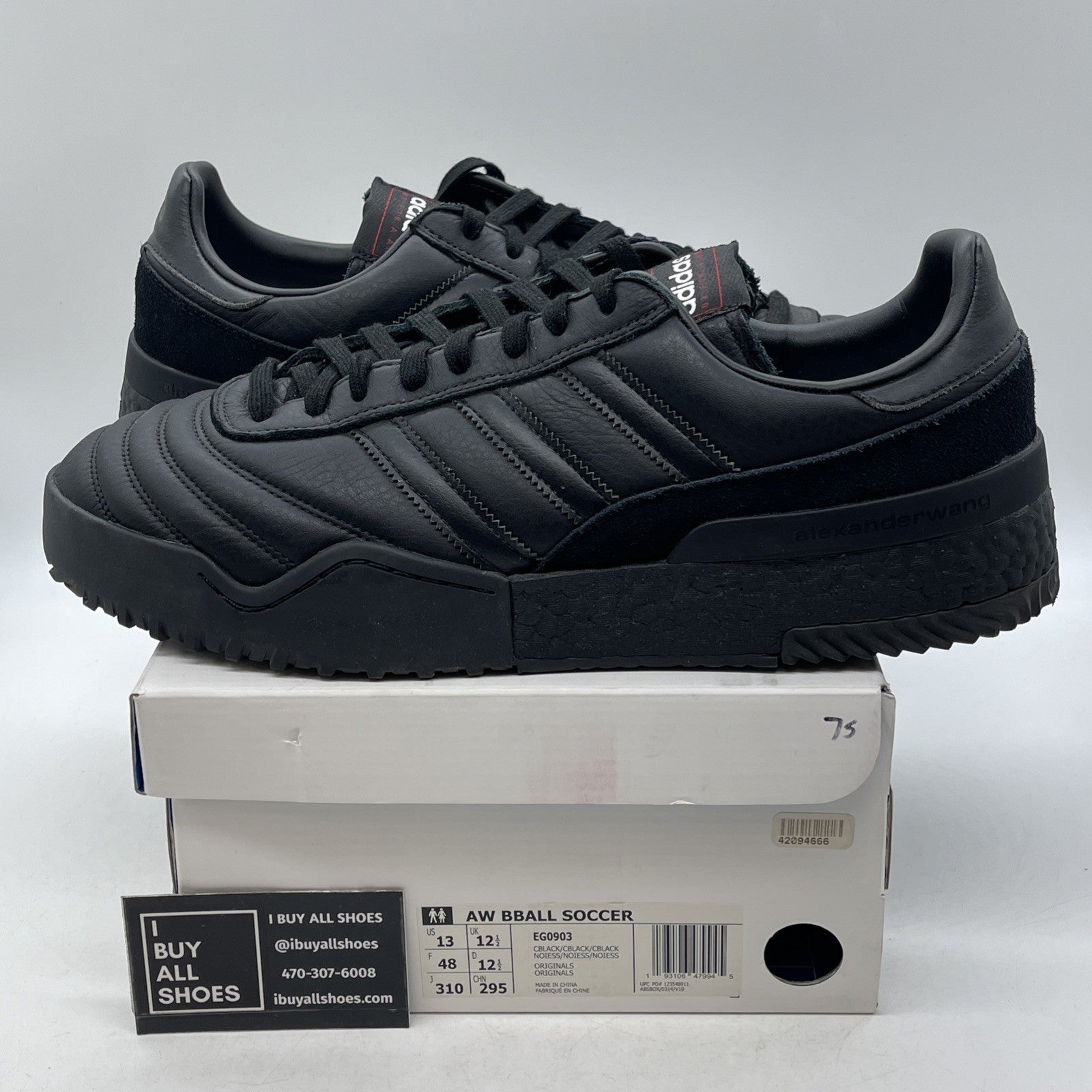 Size 13 - Adidas Alexander Wang x Bball Soccer Triple Black (EG0903)