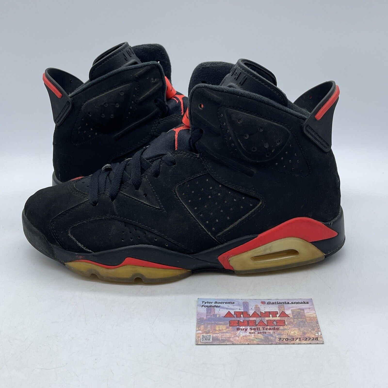 Size 8.5 - Jordan 6 Retro Mid Infrared Pink Black Suede (384664-060)