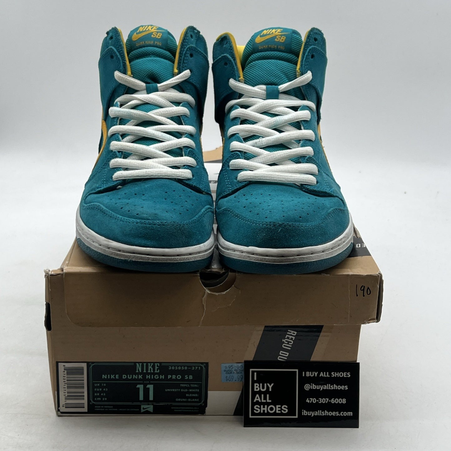 Size 11 - Nike Dunk Pro SB High Tropical Teal (305050-371)