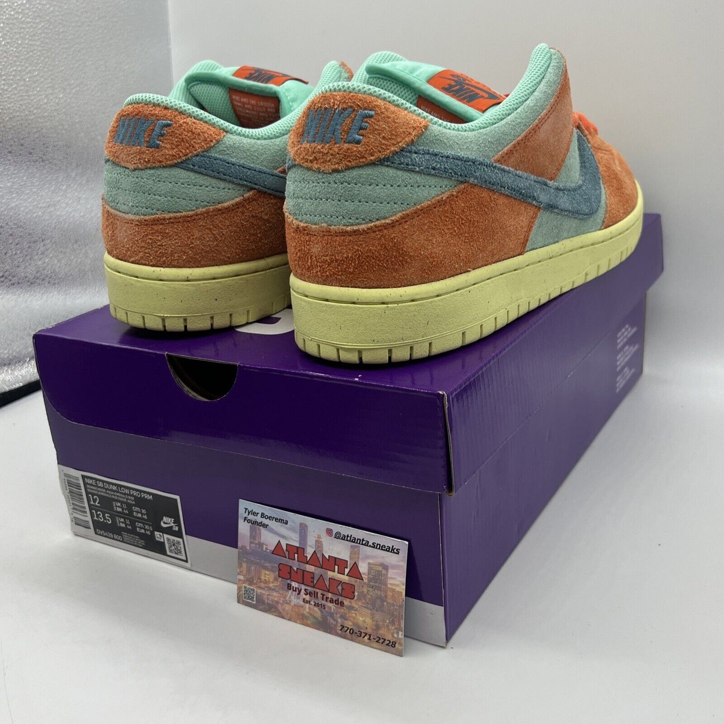 Size 12 - Nike SB Dunk Low Orange Emerald Rise Brand New Og All