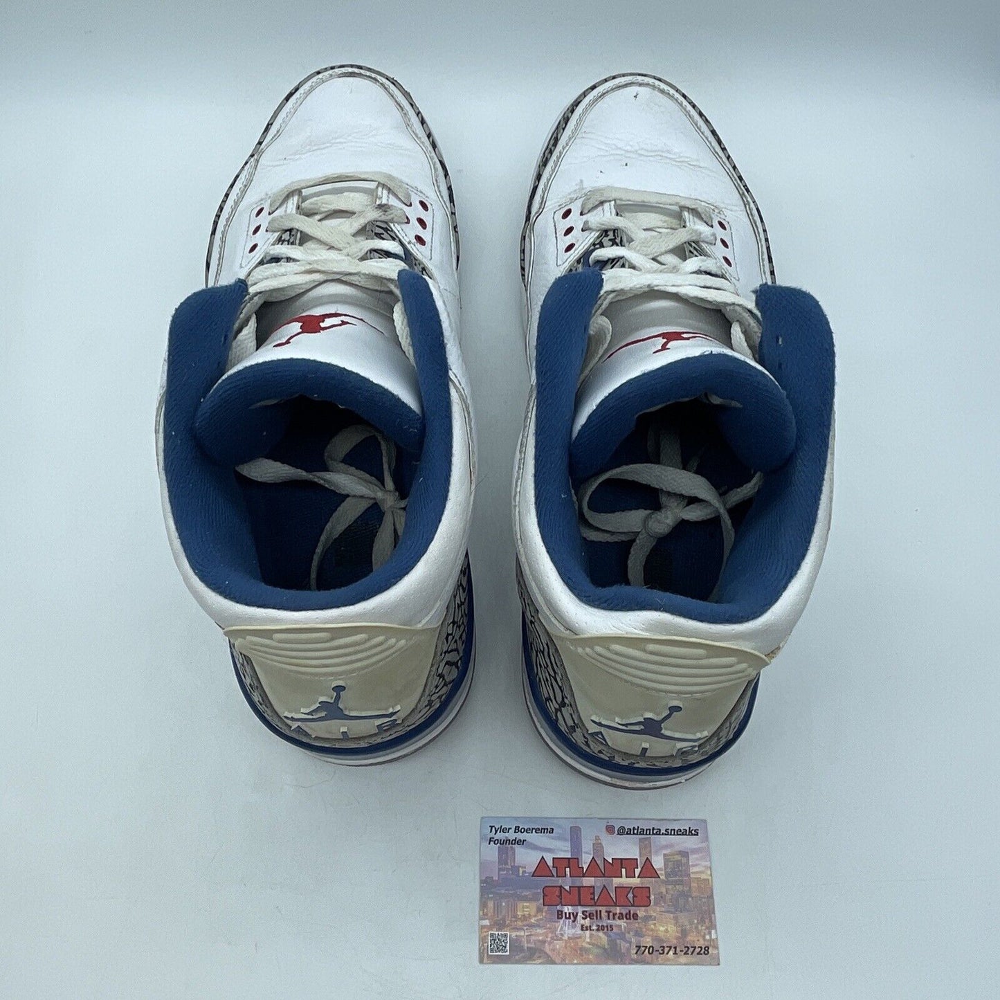 Size 13 - Air Jordan 3 Retro 2011 True Blue Grey White Red Blue (136064-104)