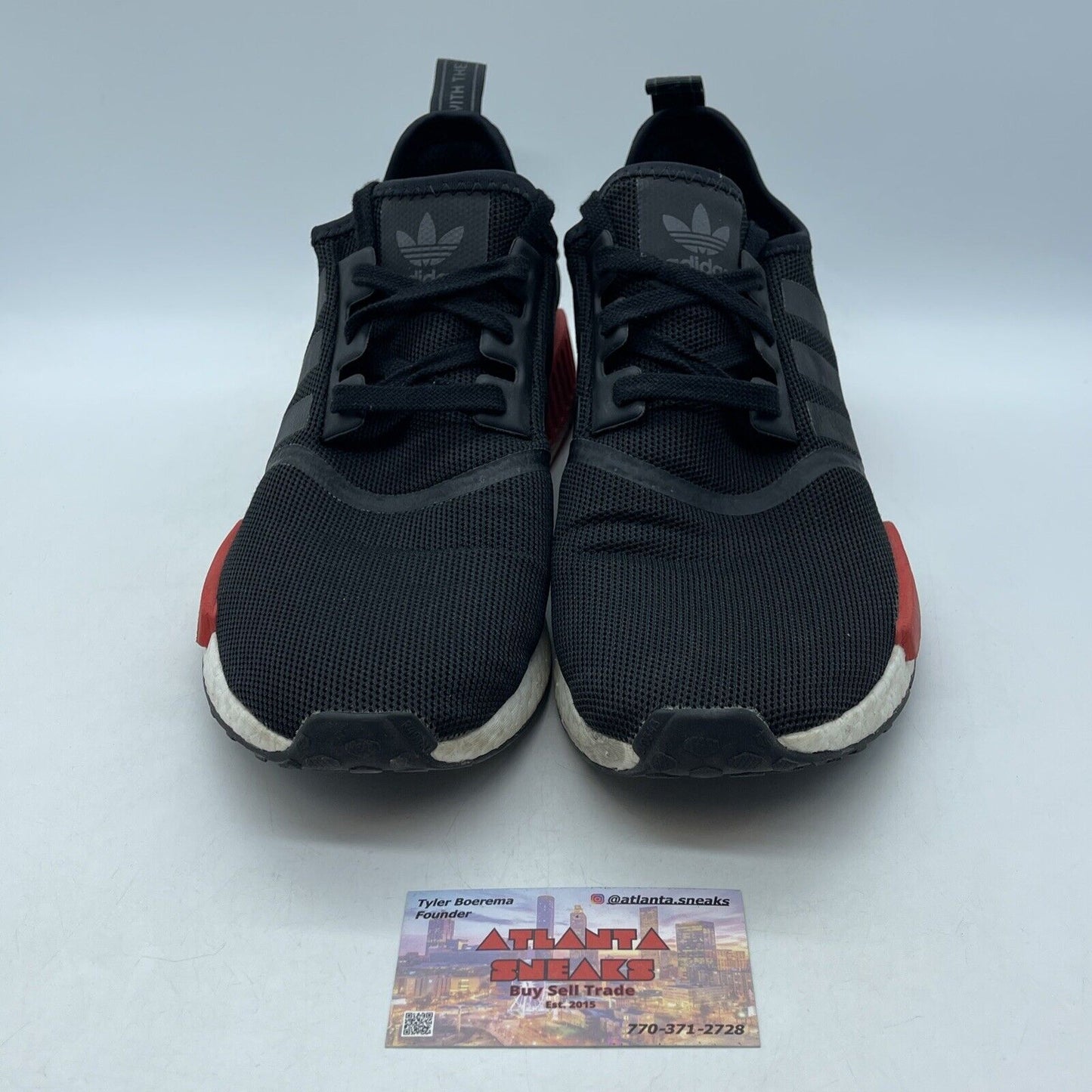 Size 11.5 - adidas NMD_R1 Bred Red White Black Suede Leather (BB1969)