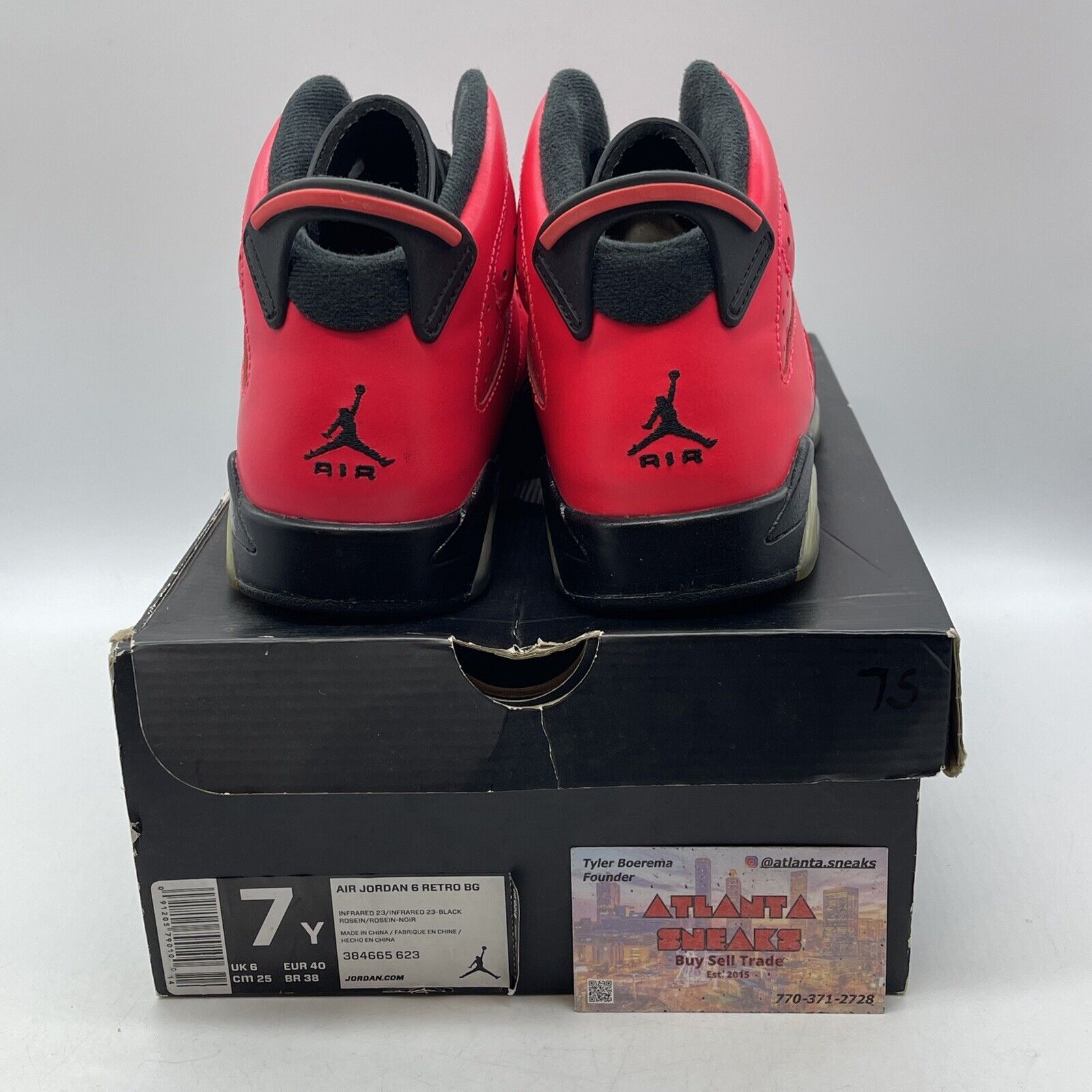 Size 7Y - Nike Air Jordan 6 Retro BG Infrared 23 GS Pink Black (384665-623)