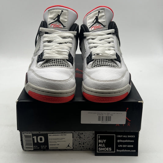Size 10 - Air Jordan 4 Retro Pale Citron, Bright Crimson 2019 (308497-116)