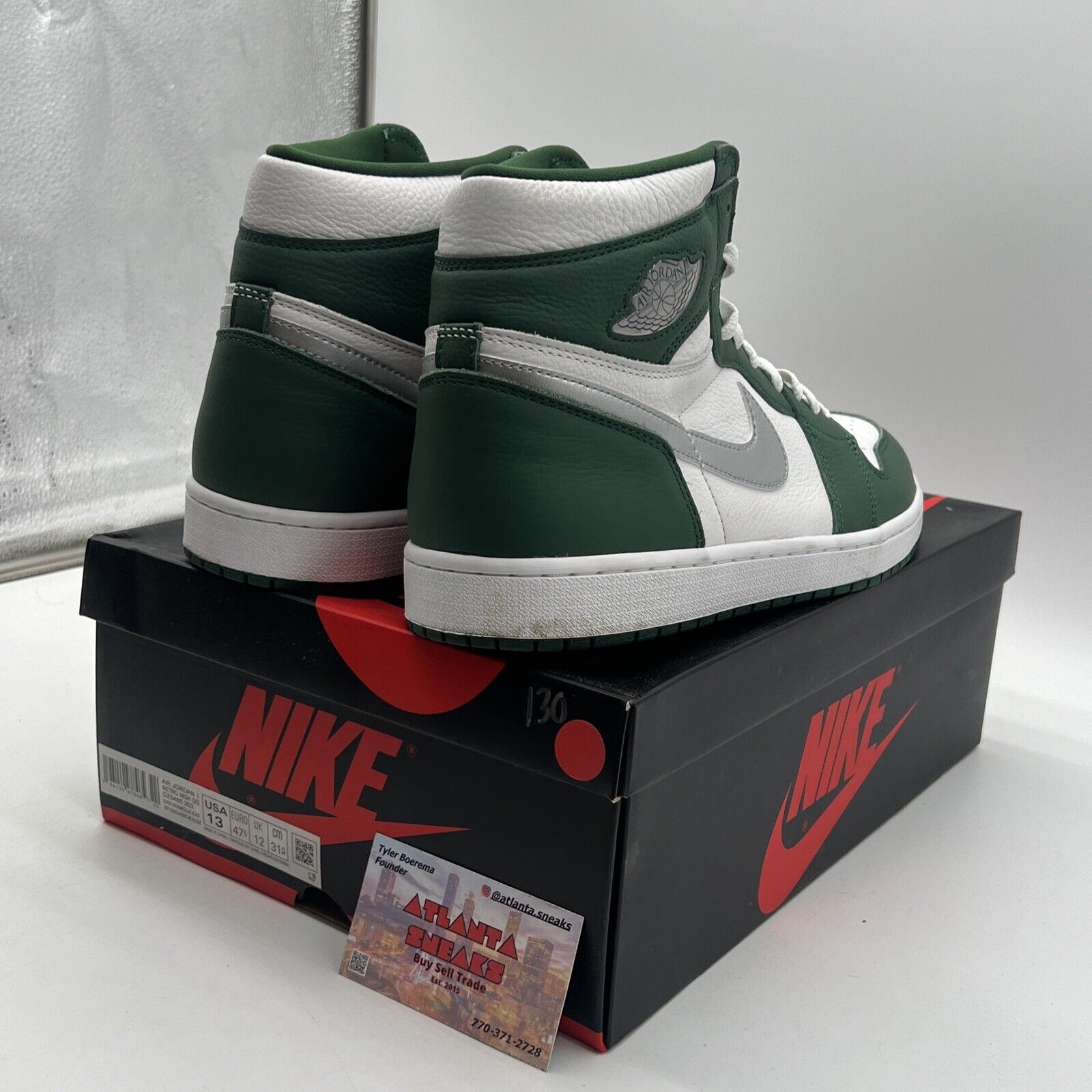 Size 13 - Jordan 1 Retro OG High Gorge Green Whit Silver Leather (DZ5485-303)