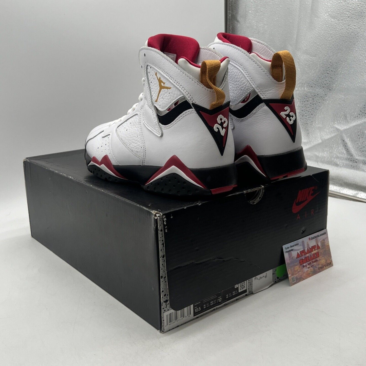 Size 10.5 - Jordan 7 Cardinal 2022 White Red Black Yellow (CU9307-106)