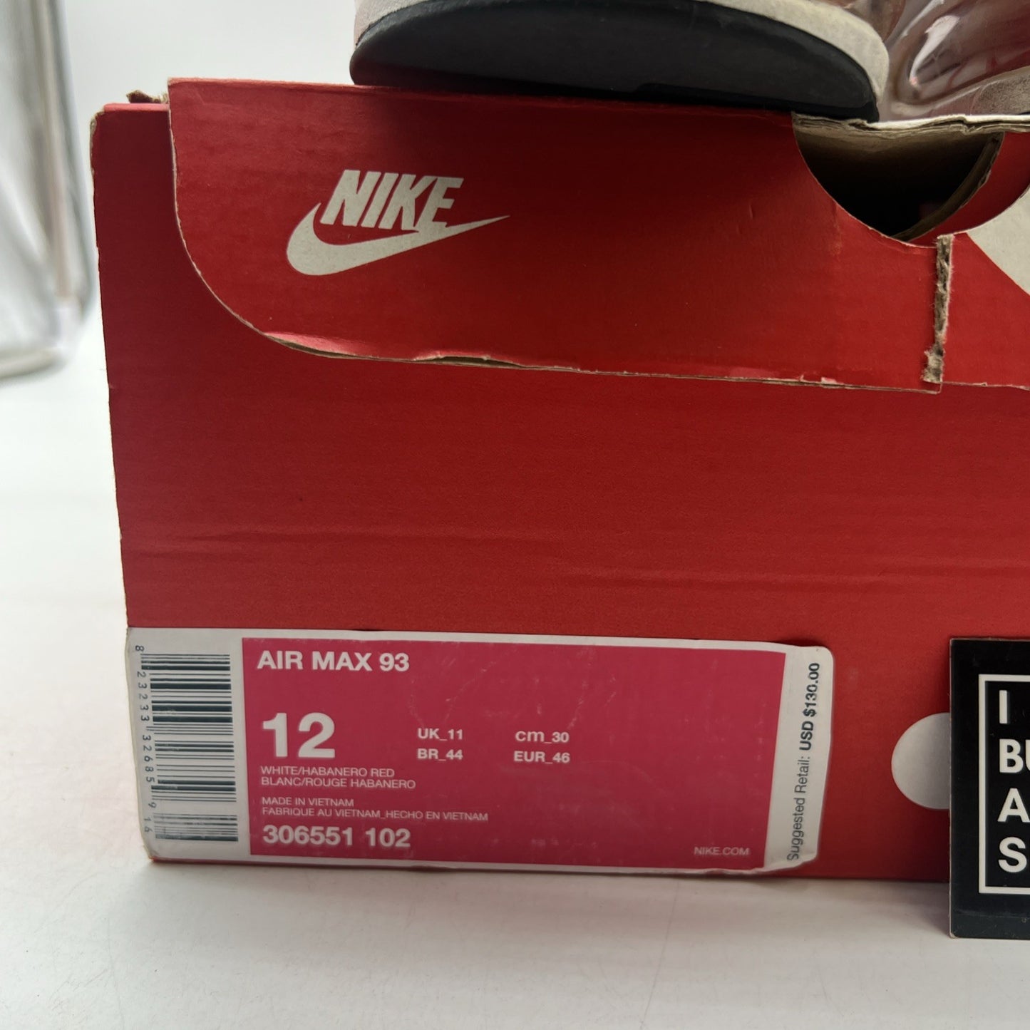 Size 12 - Nike Air Max 93 OG Flame Red (306551-102)