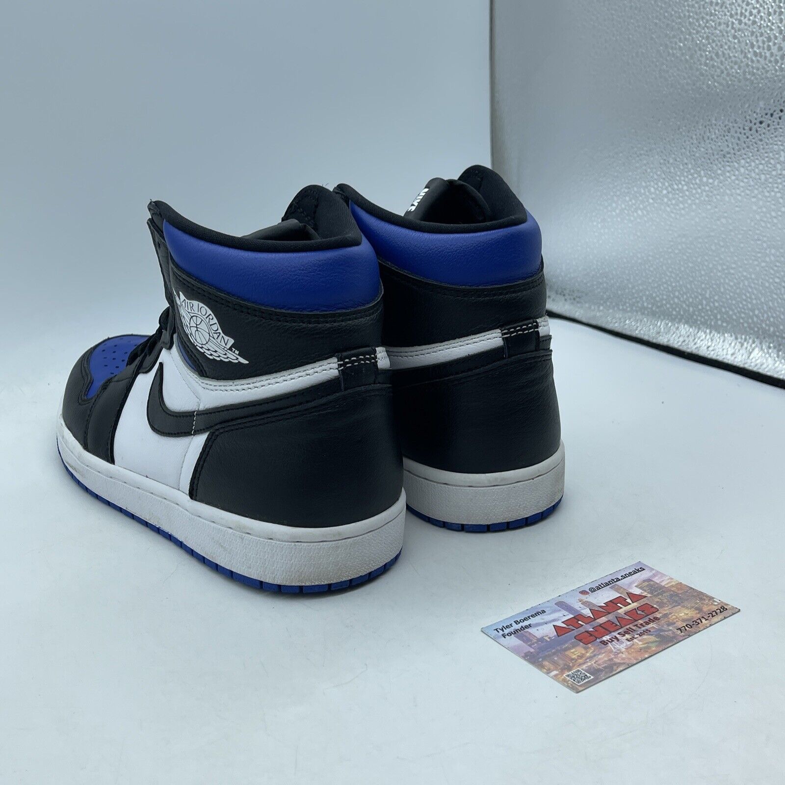 Size 8.5 - Jordan 1 Retro OG High Royal Toe Black White Leather (555088-041)