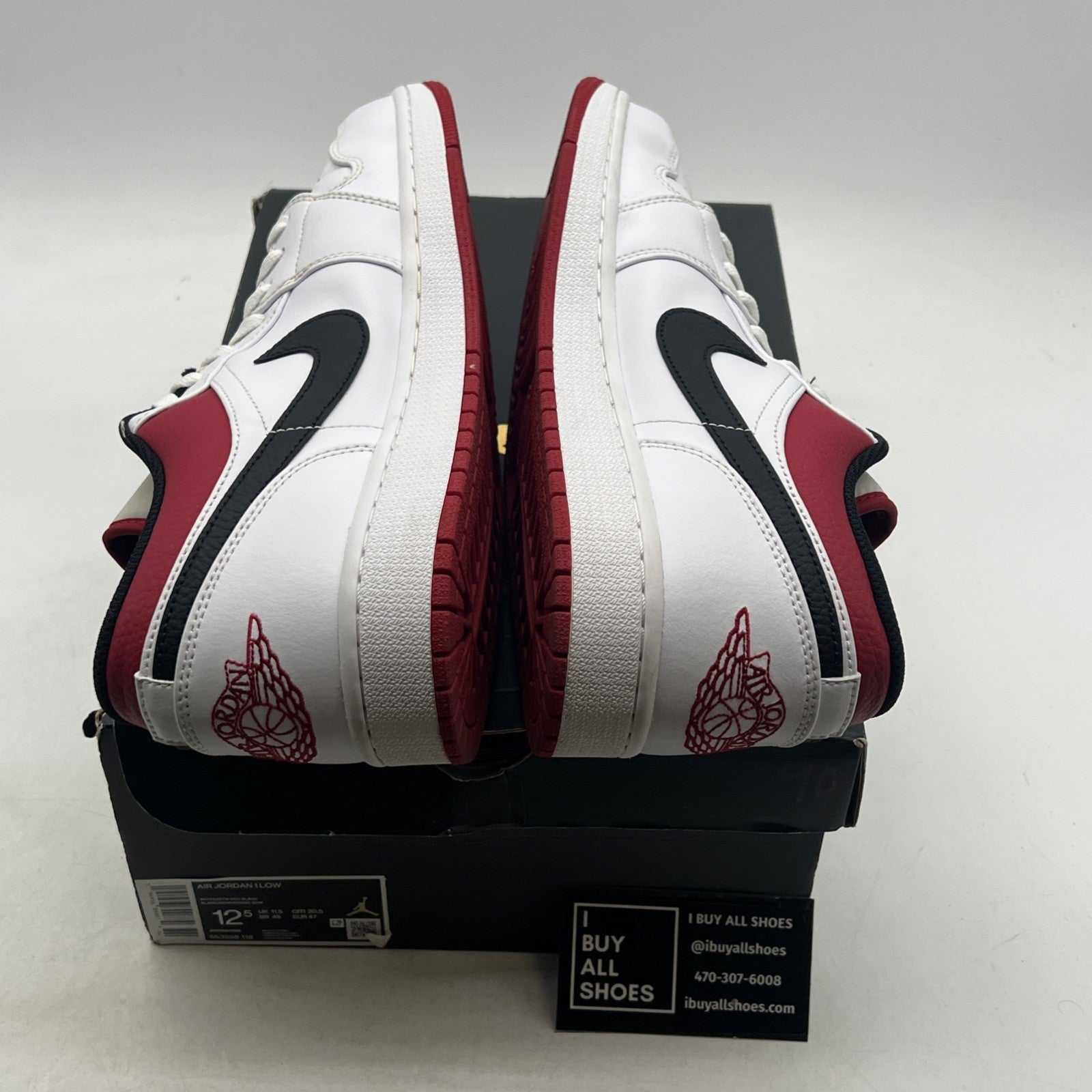 Size 12.5 - Air Jordan 1 Low White University Red (553558-118)