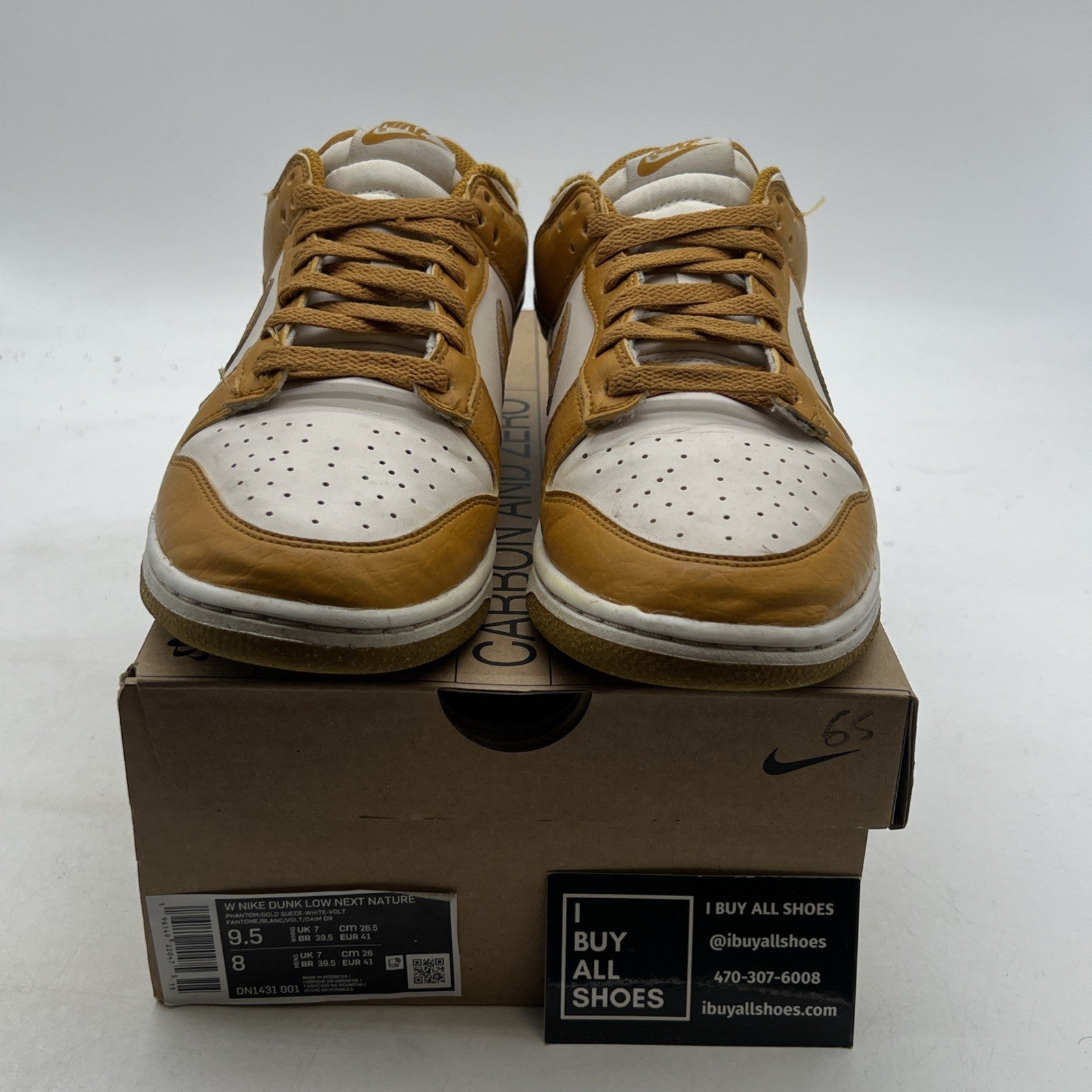 Size 9.5 - Nike Dunk Next Nature Low Gold Phantom W (DN1431-001)