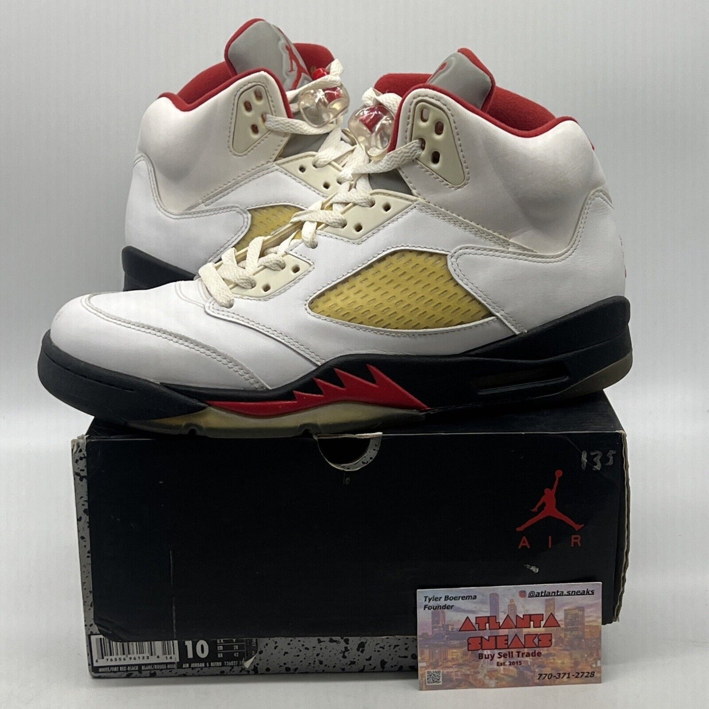 Size 10 - Air Jordan 5 Retro 2013 Fire Red Black White (136027-100)