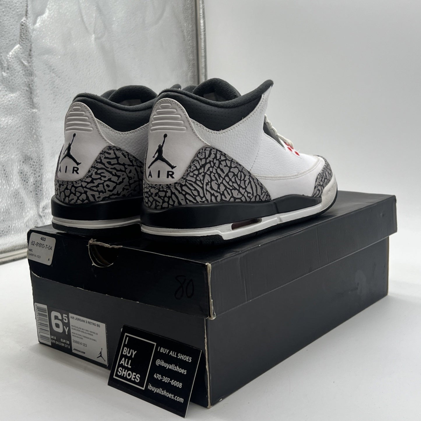 Size 6.5Y - Air Jordan 3 Retro BG Infrared 23 Boy’s (398614-123)