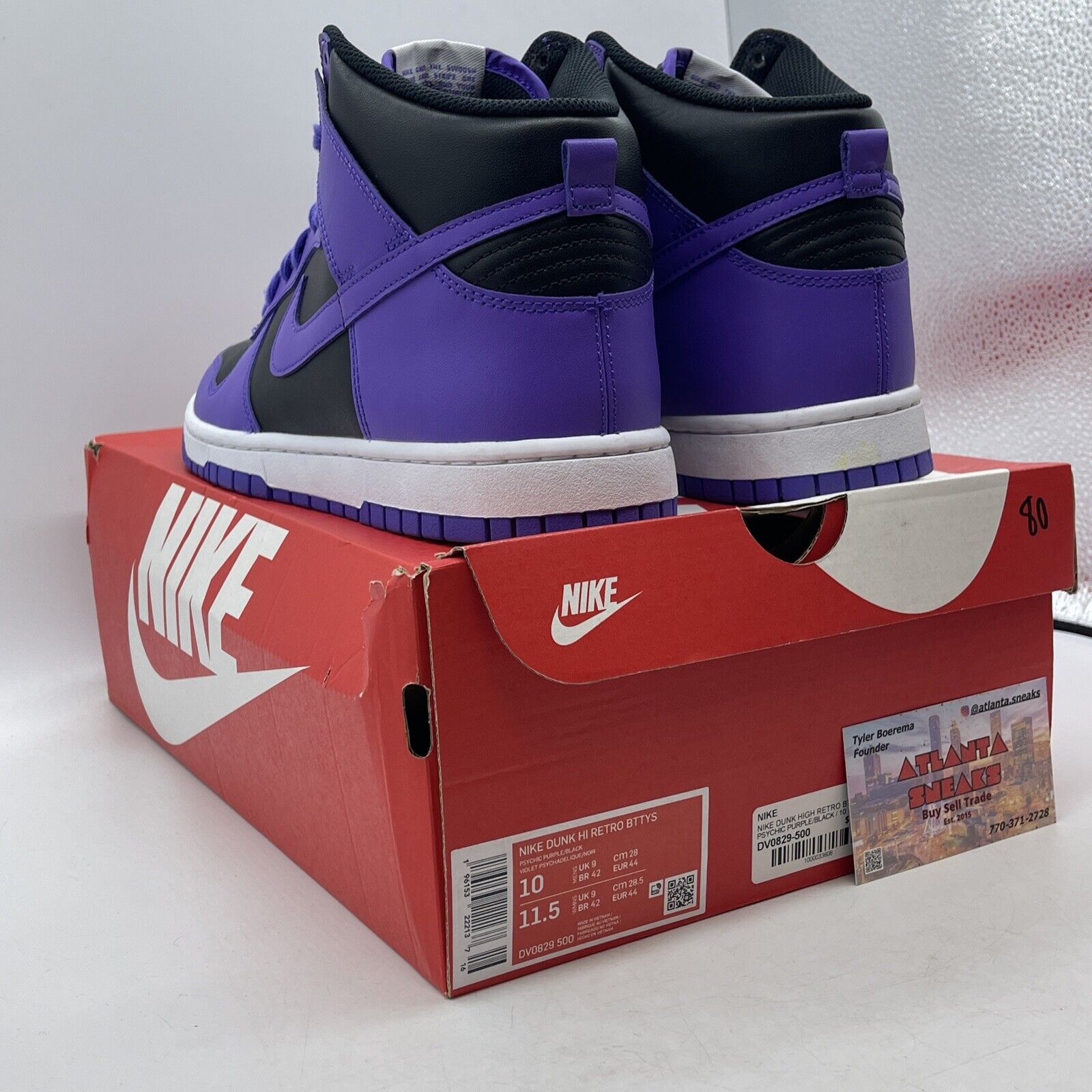 Size 10 - Nike Dunk High Psychic Purple Black White Leather (DV0829-500)