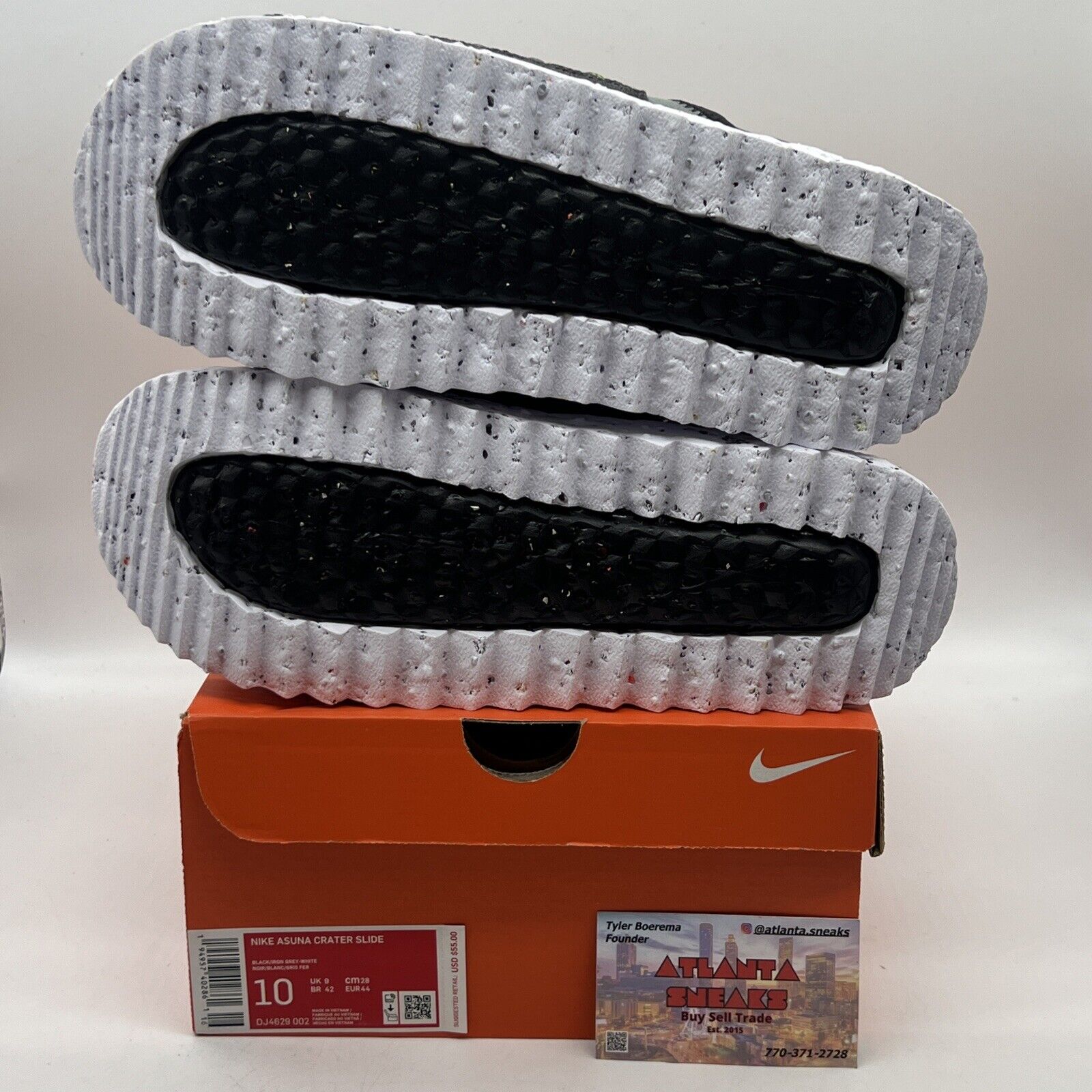 Nike Asuna Crater Slide SE Size 10 Black Grey White Unisex Sandal Slip DJ4629002