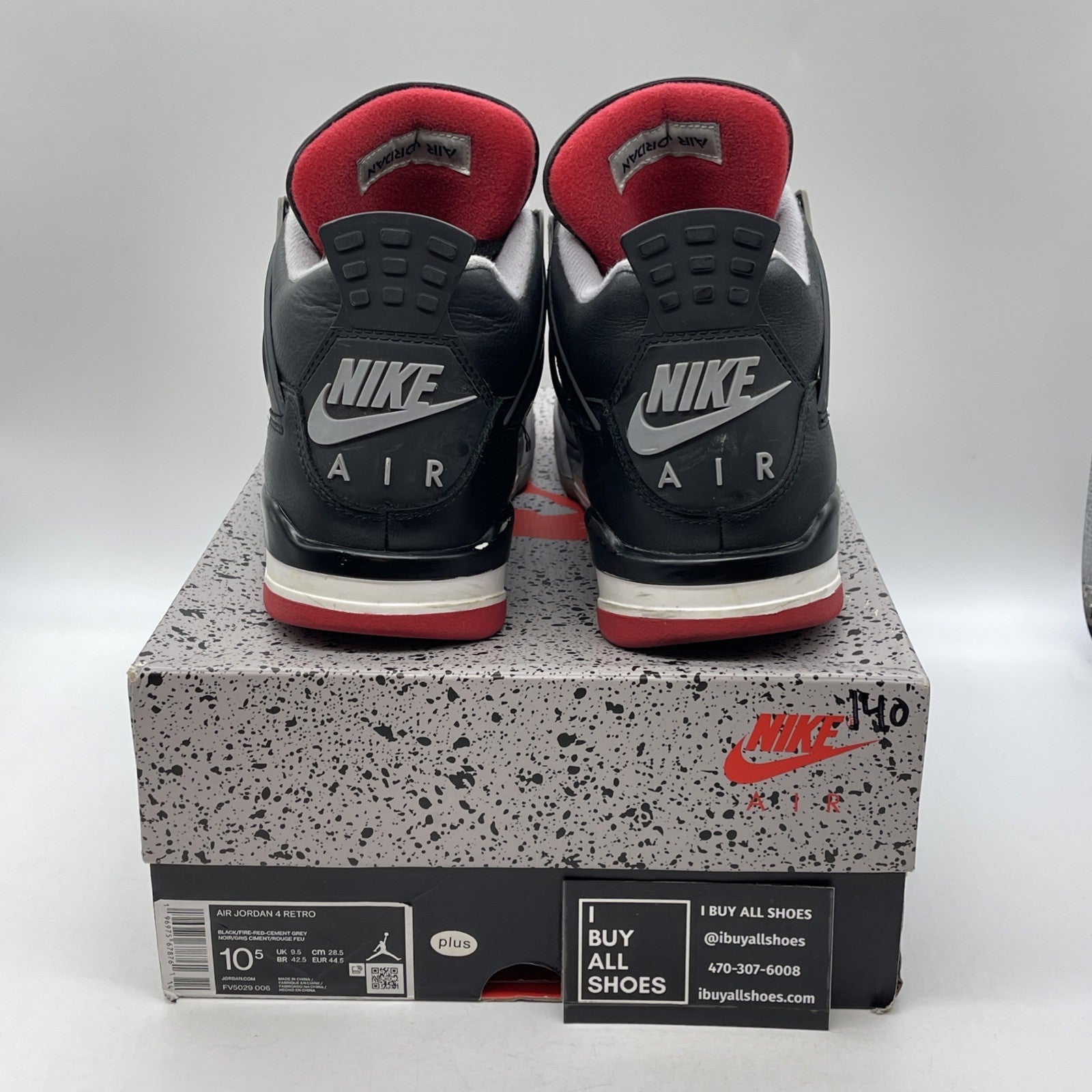 Size 10.5 - Air Jordan 4 Retro Bred Reimagined Black Leather (FV5029-006)