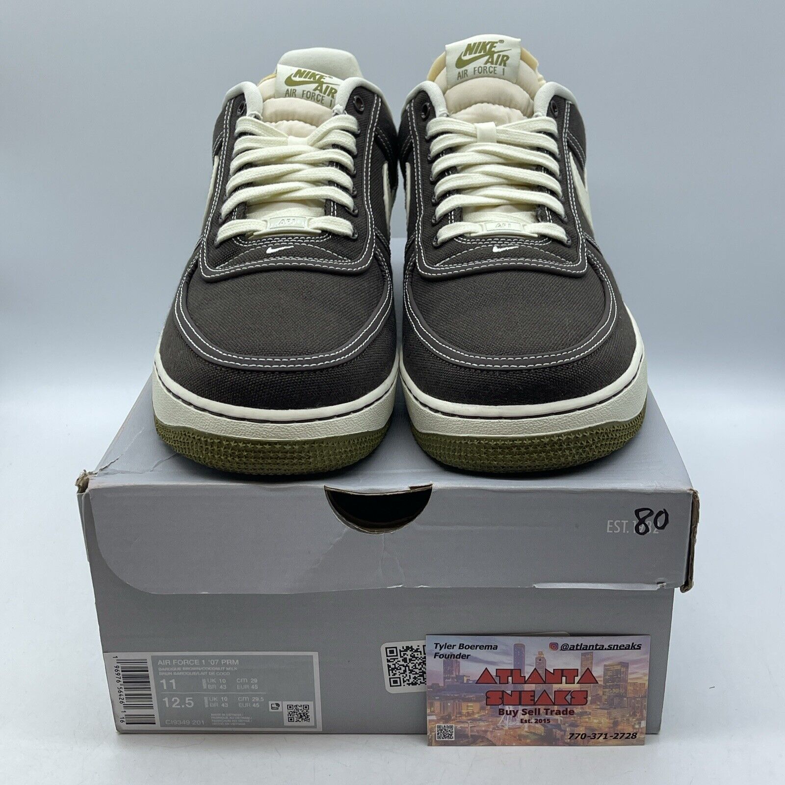Size 11 - Nike Air Force 1 '07 Premium Low Baroque Brown white (CI9349-201)