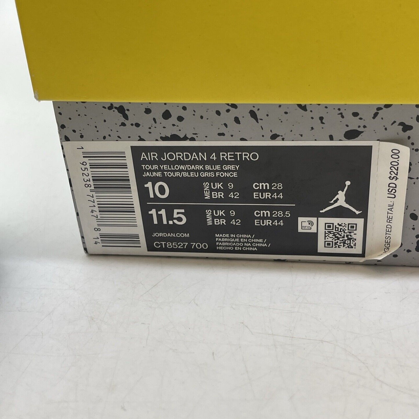 Size 10 - Jordan 4 Retro Mid Lightning Yellow Grey White Suede (CT8527-700)