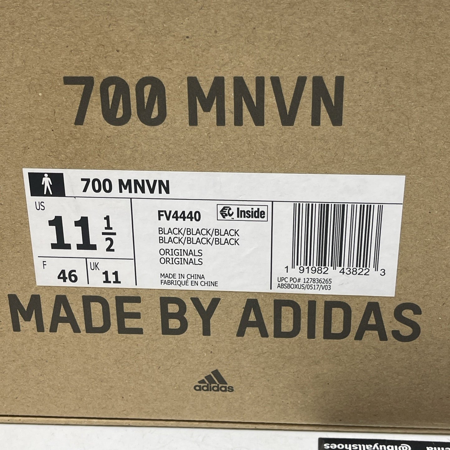 Size 11.5 - adidas Yeezy Boost 700 MNVN Triple Black Leather (FV4440)