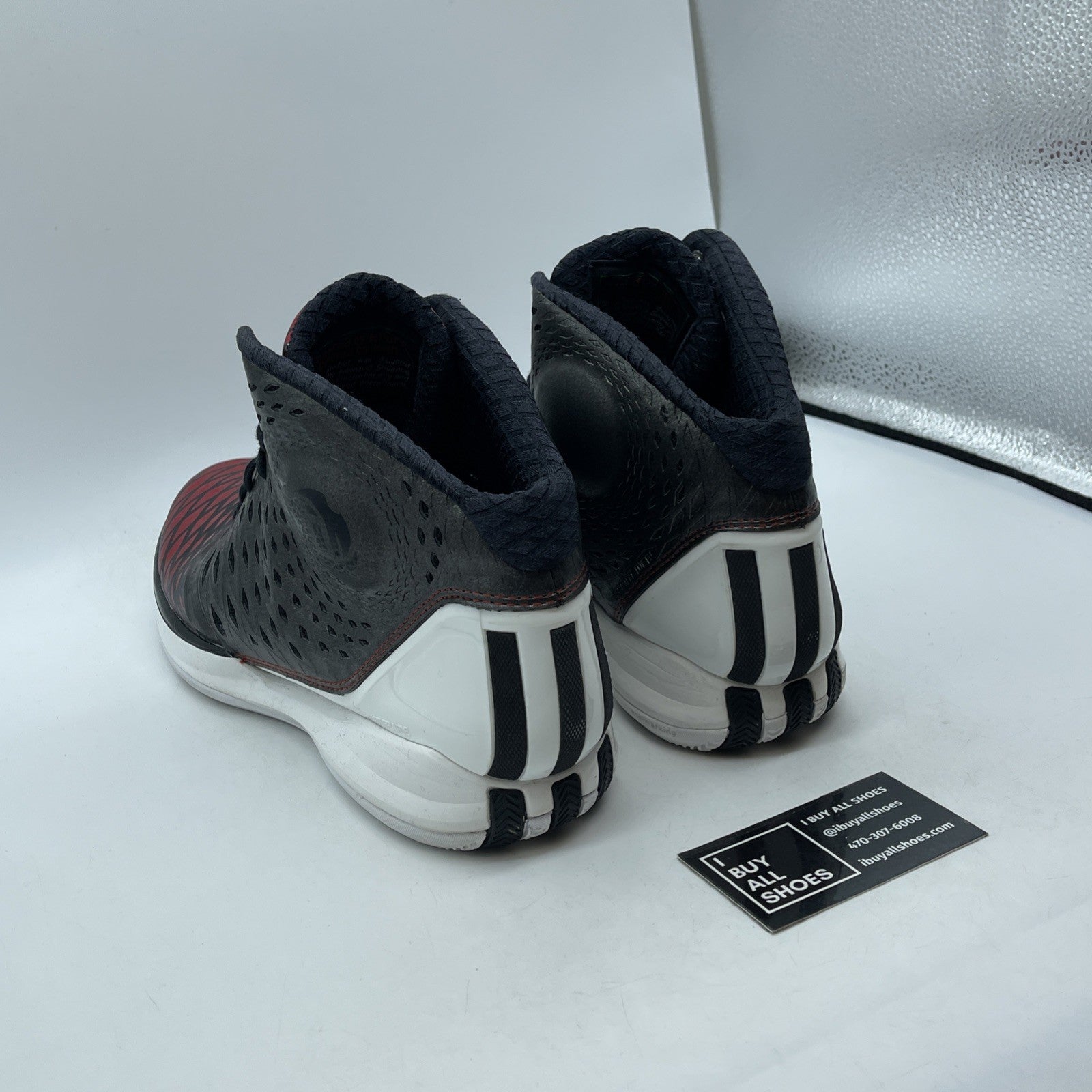 Size 13 - adidas D Rose 3.5 Black Light Scarlet Black Red Leather (G59651)