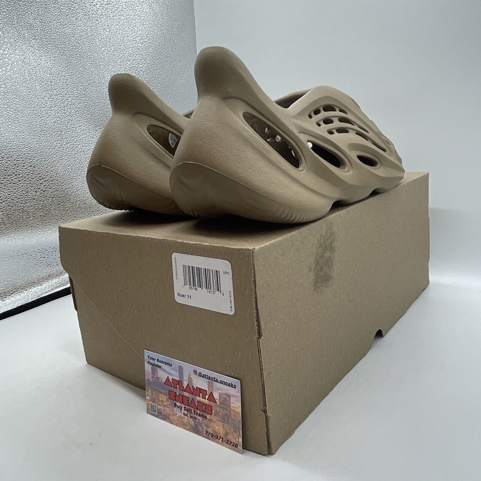Size 11 - adidas Yeezy Foam RNNR Ochre Brown Leather (GV6842)