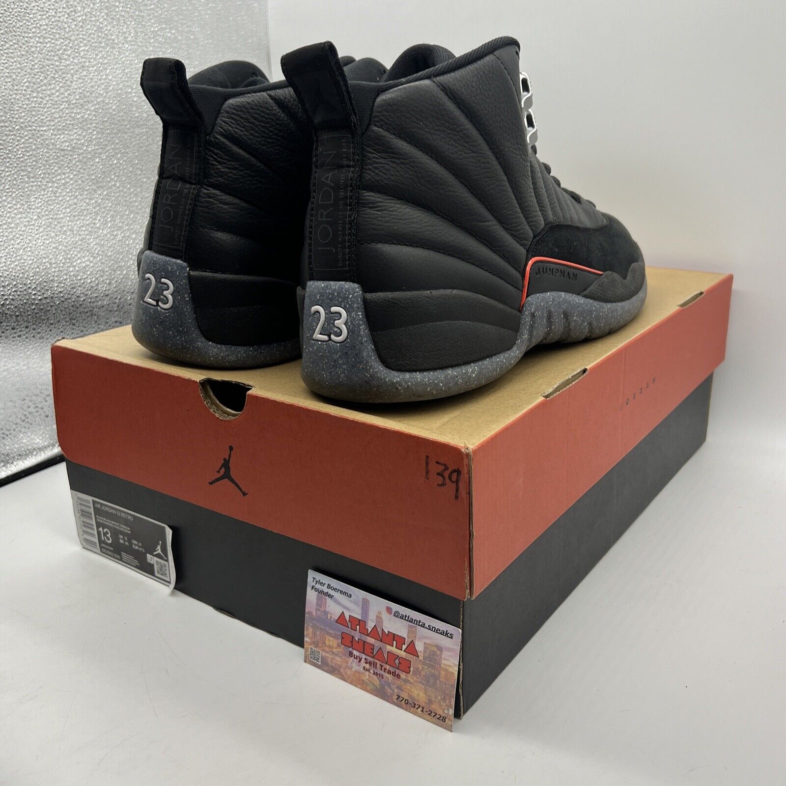 Size 13 - Air Jordan 12 Utility Grind Black Grey Leather (DC1062-006)