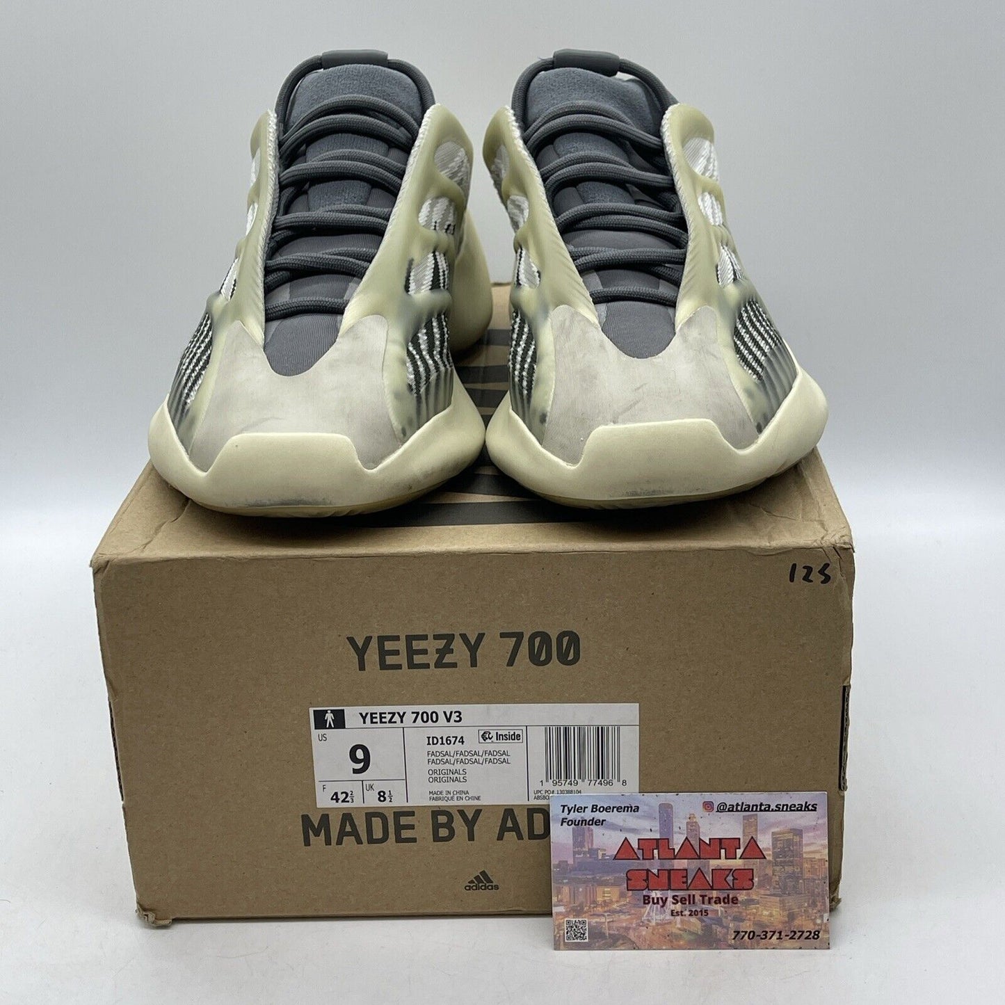 Size 8 - adidas Yeezy 700 V3 Fade Salt White Green Grey Suede Leather (ID1674)