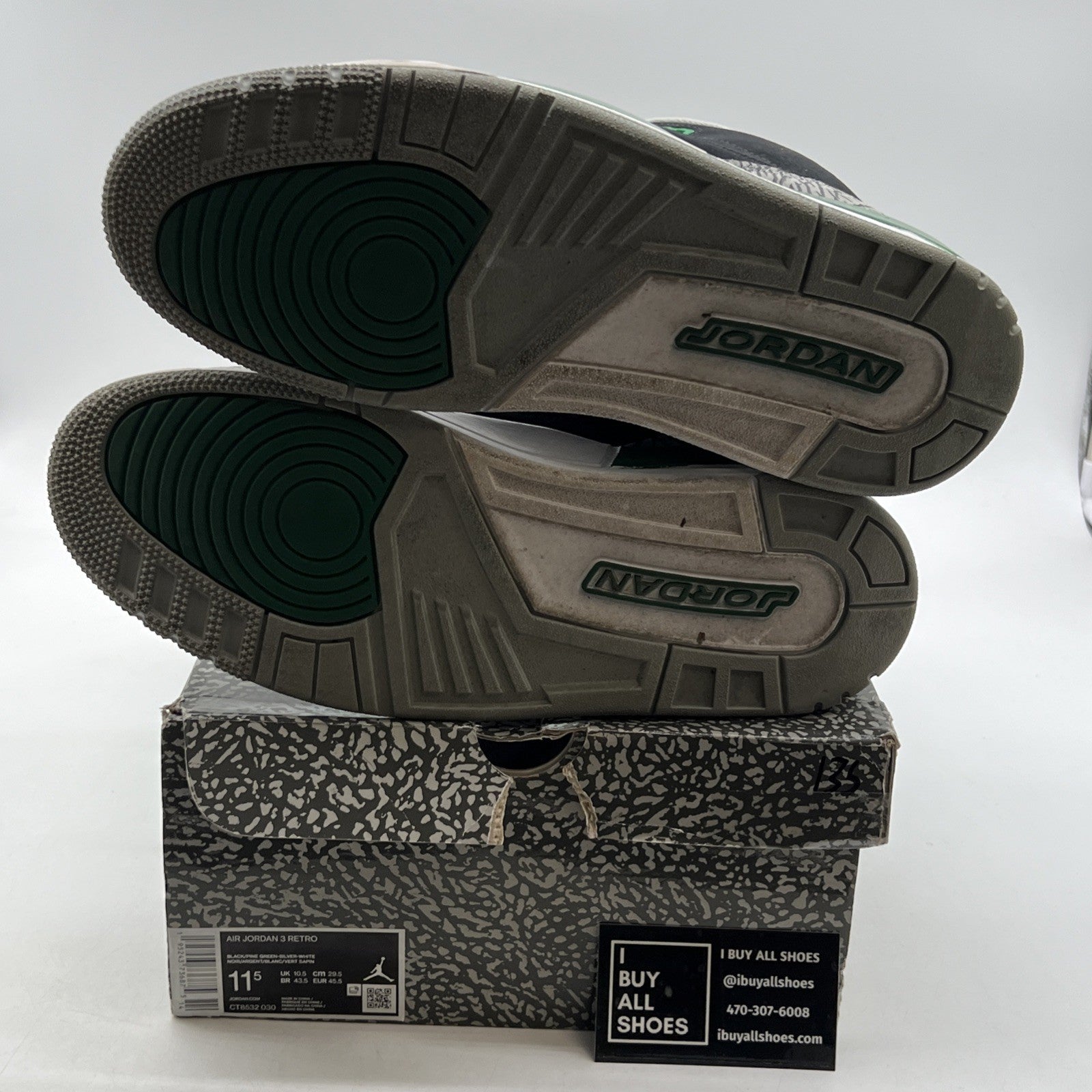 Size 11.5 - Air Jordan 3 Retro Mid Pine Green (CT8532-030)