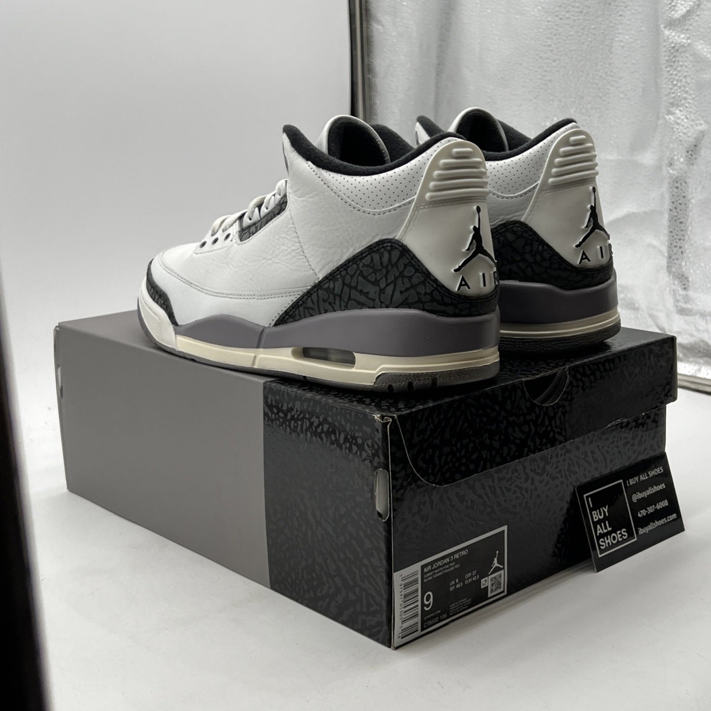 Size 9 - Air Jordan 3 Retro Cement Grey (CT8532-106)