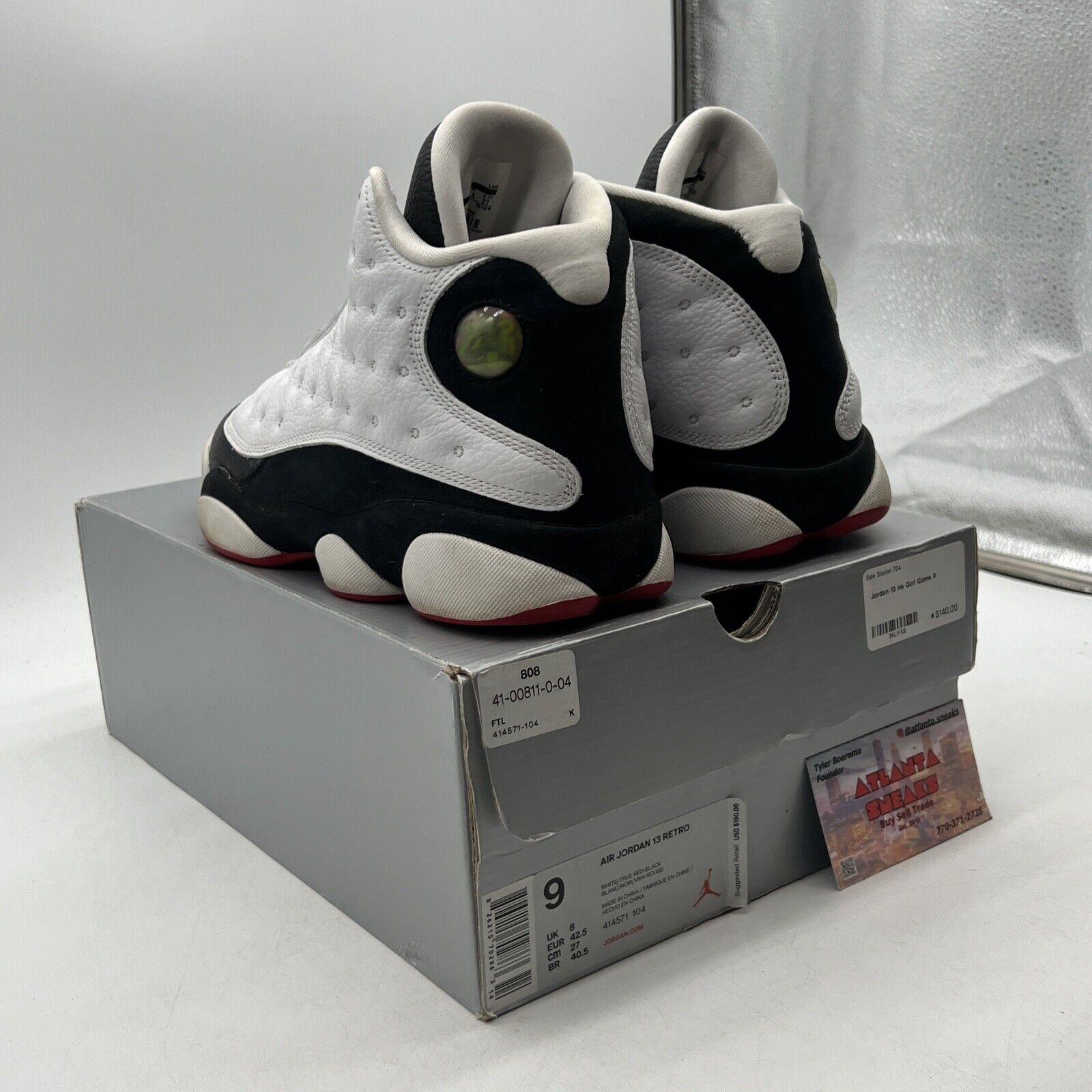 Size 9 - Jordan 13 Retro He Got Game 2018 White Black Red Leather (414571-104)