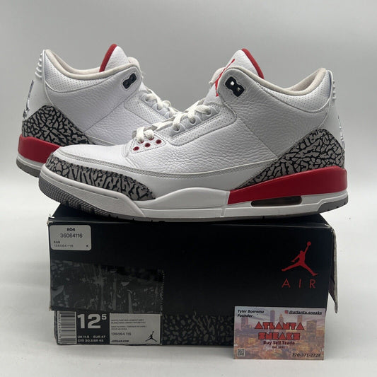 Size 12.5 - Jordan 3 Retro Hall of Fame 2018 White Grey (136064-116)