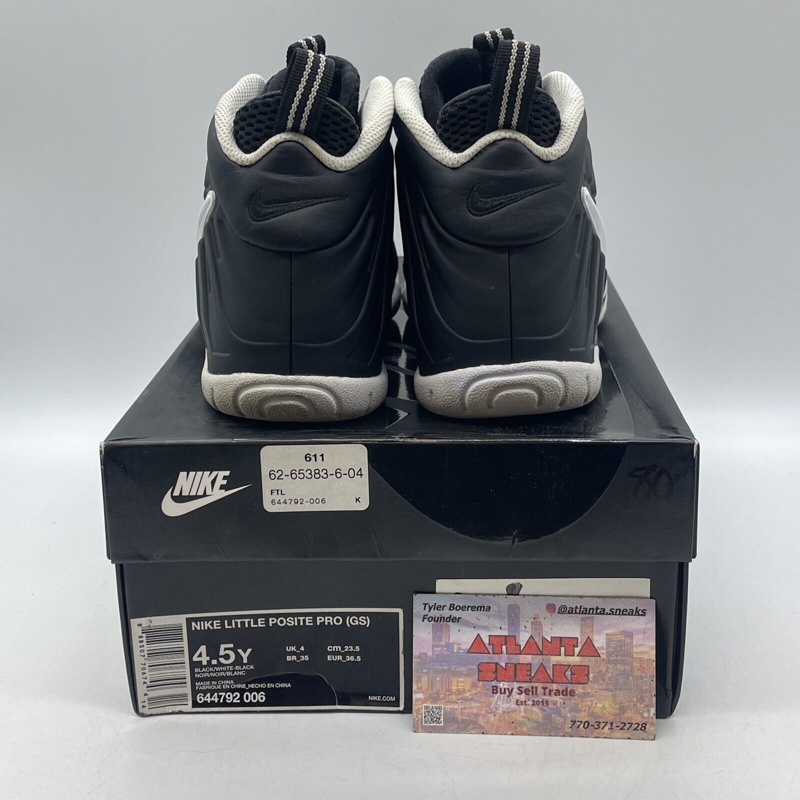 Size 4.5Y (GS) - Nike Little Posite Pro Mid Dr. Doom Black White (644792-006)
