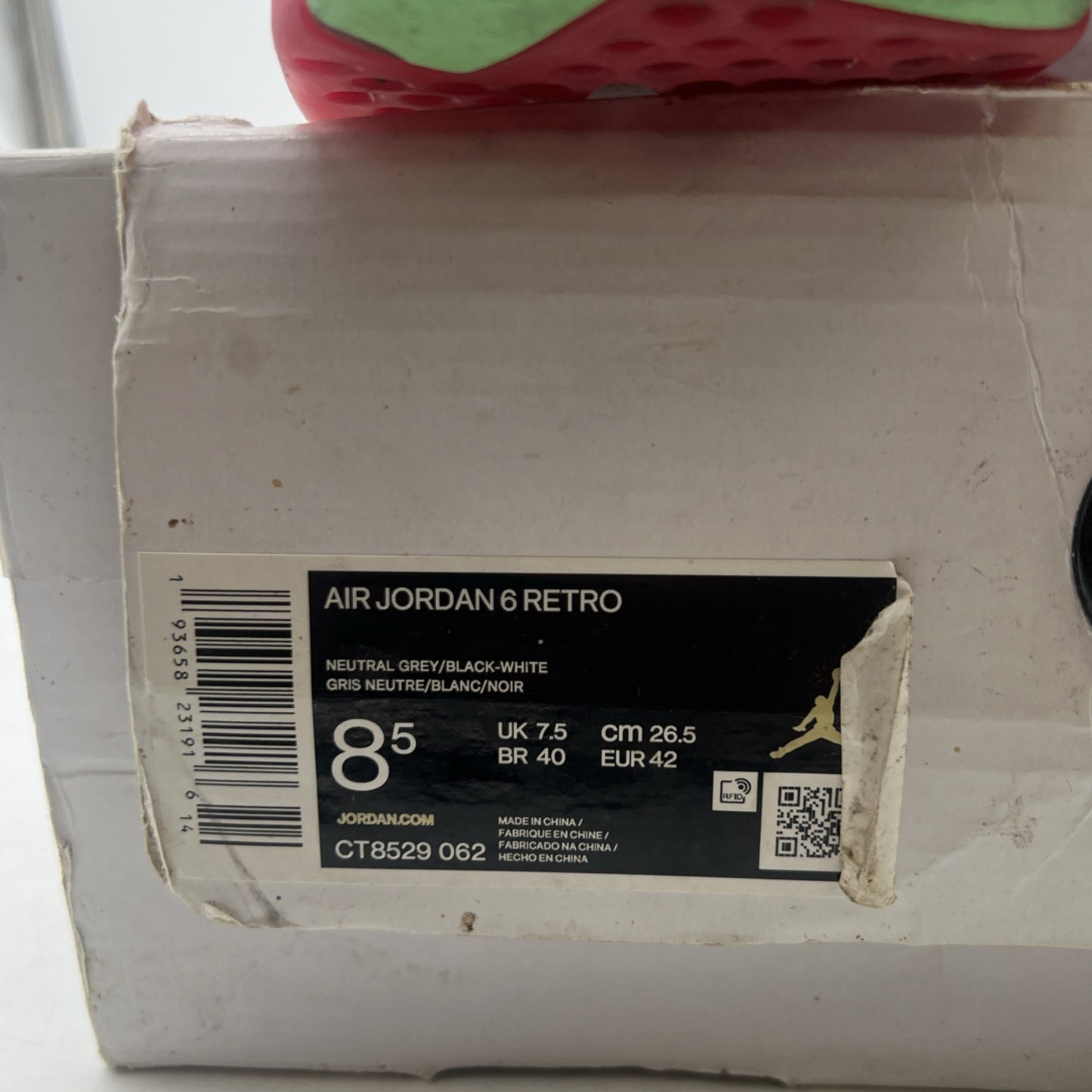 Size 8.5 - Air Jordan 6 Retro Hare (CT8529-062)