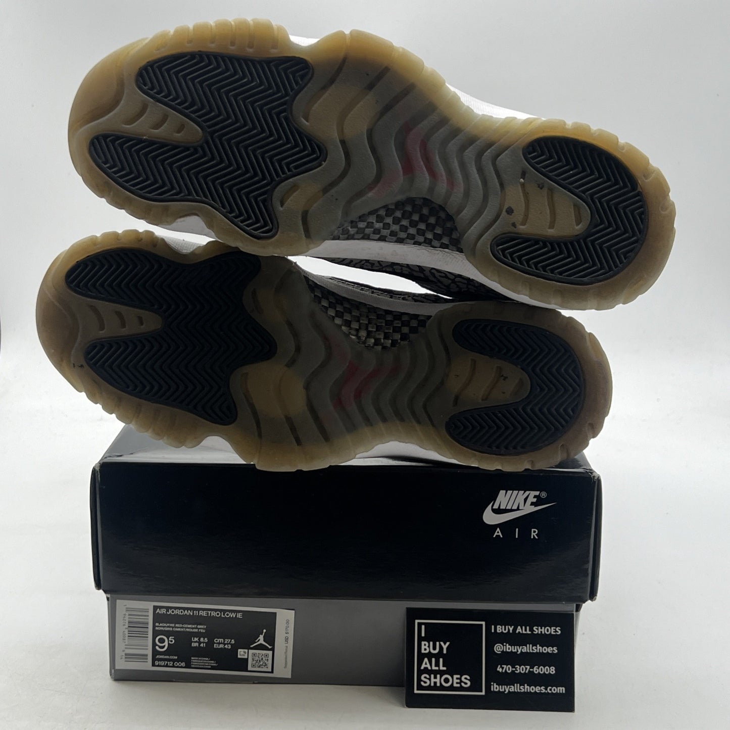 Size 9.5 - Air Jordan 11 Retro IE Low Black Cement (919712-006)