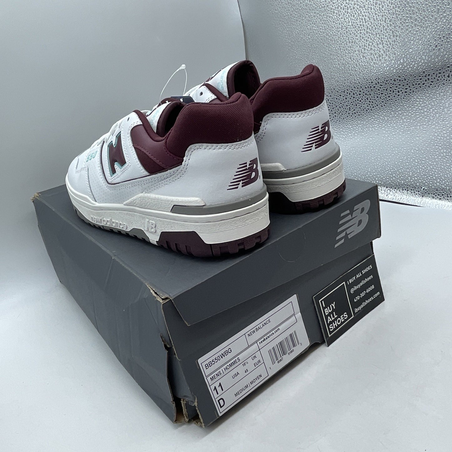 Size 11 - New Balance 550 Burgundy Turquoise (BB550WBG)