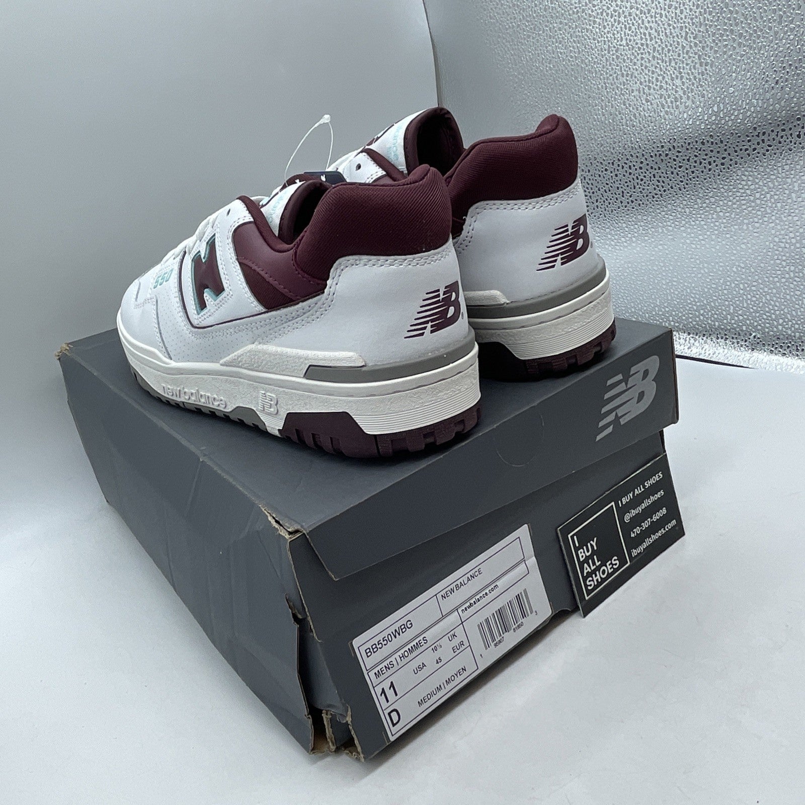 Size 11 - New Balance 550 Burgundy Turquoise (BB550WBG)