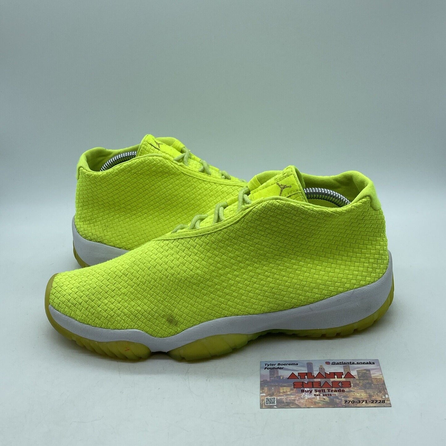 Size 9.5 - Air Jordan Future Volt Neon Yellow Suede White (656503-720)