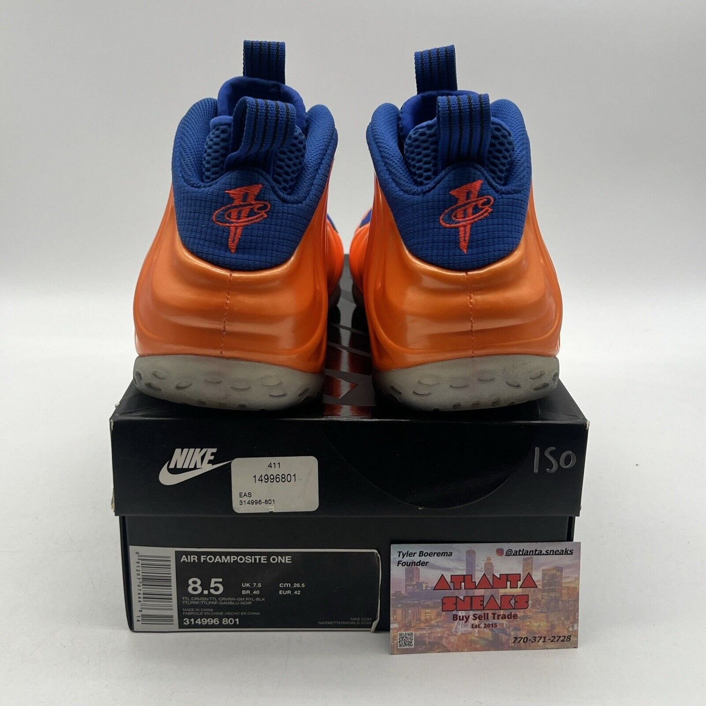 Size 8.5 - Nike Air Foamposite One Knicks Blue Icey (314996-801)