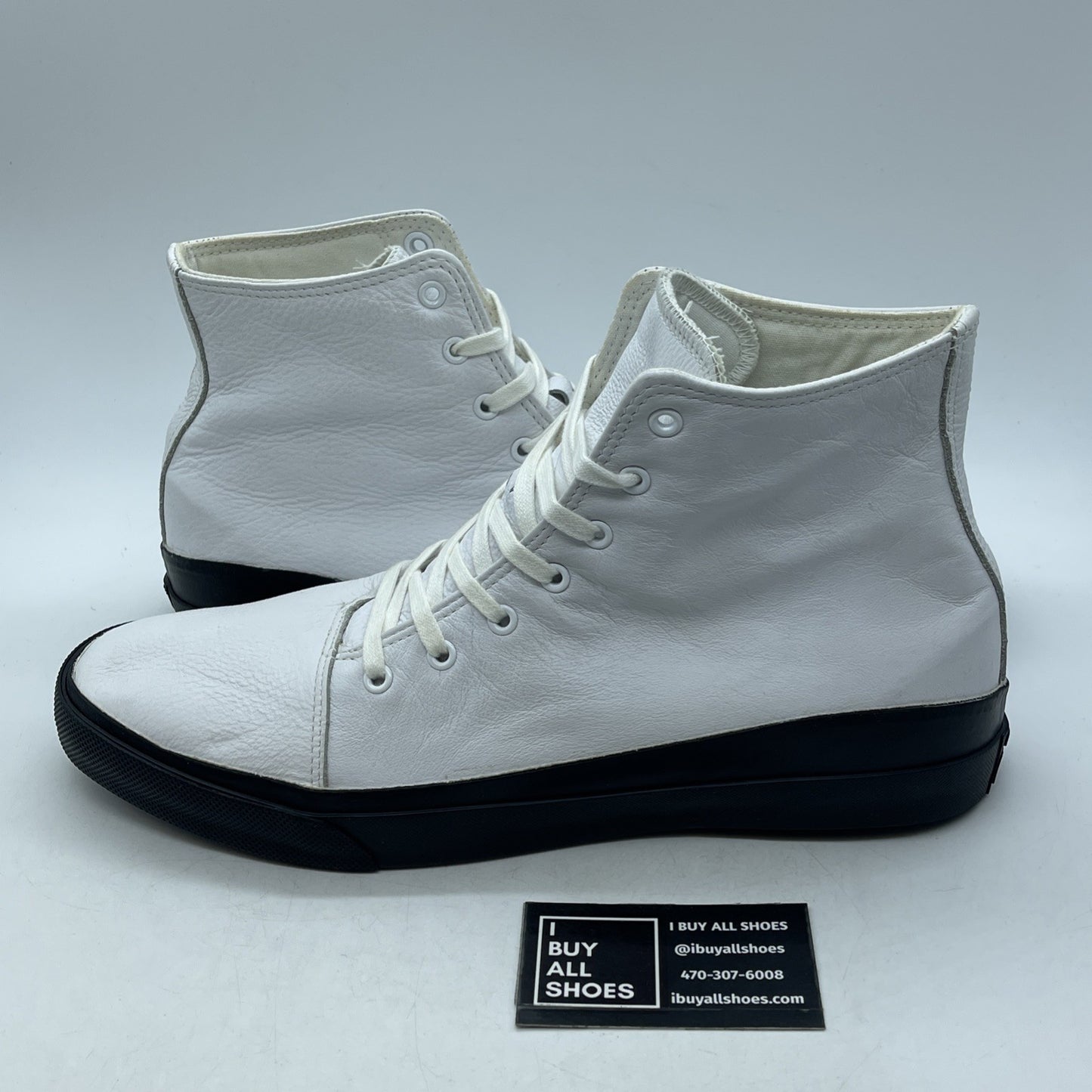 Size 13 - Converse All Star AS Quantum White Leather High Top (153647C)