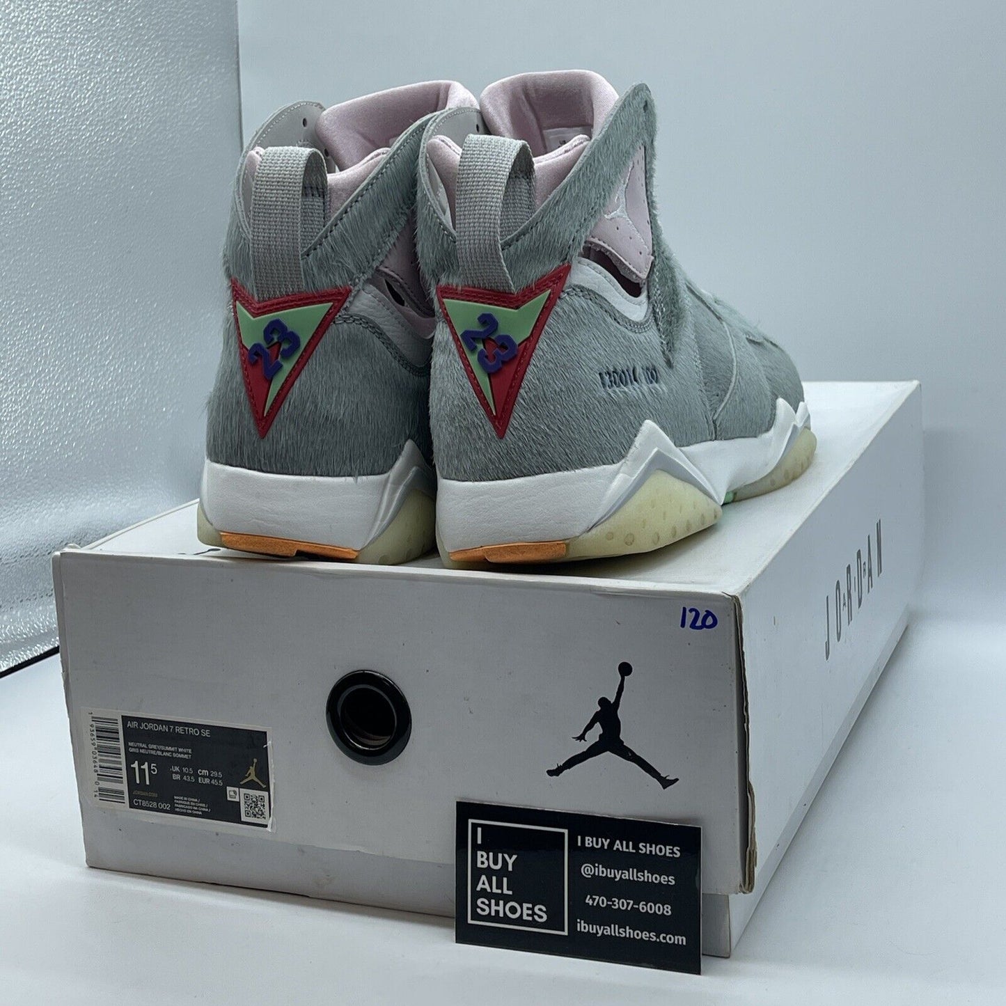 Size 11.5 - Air Jordan 7 Retro SE Hare 2.0 Grey Pink Suede Leather ( CT8528-002)