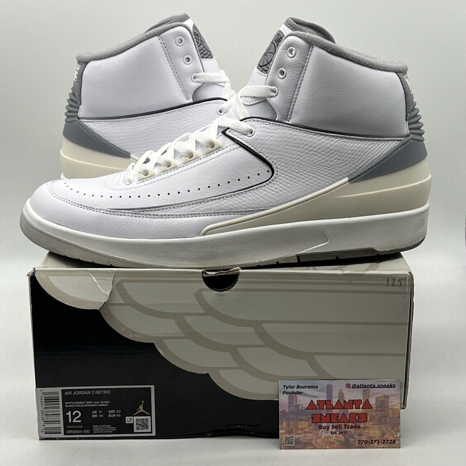 Size 12 - Air Jordan 2 Retro White Cement Leather (DR8884-100)