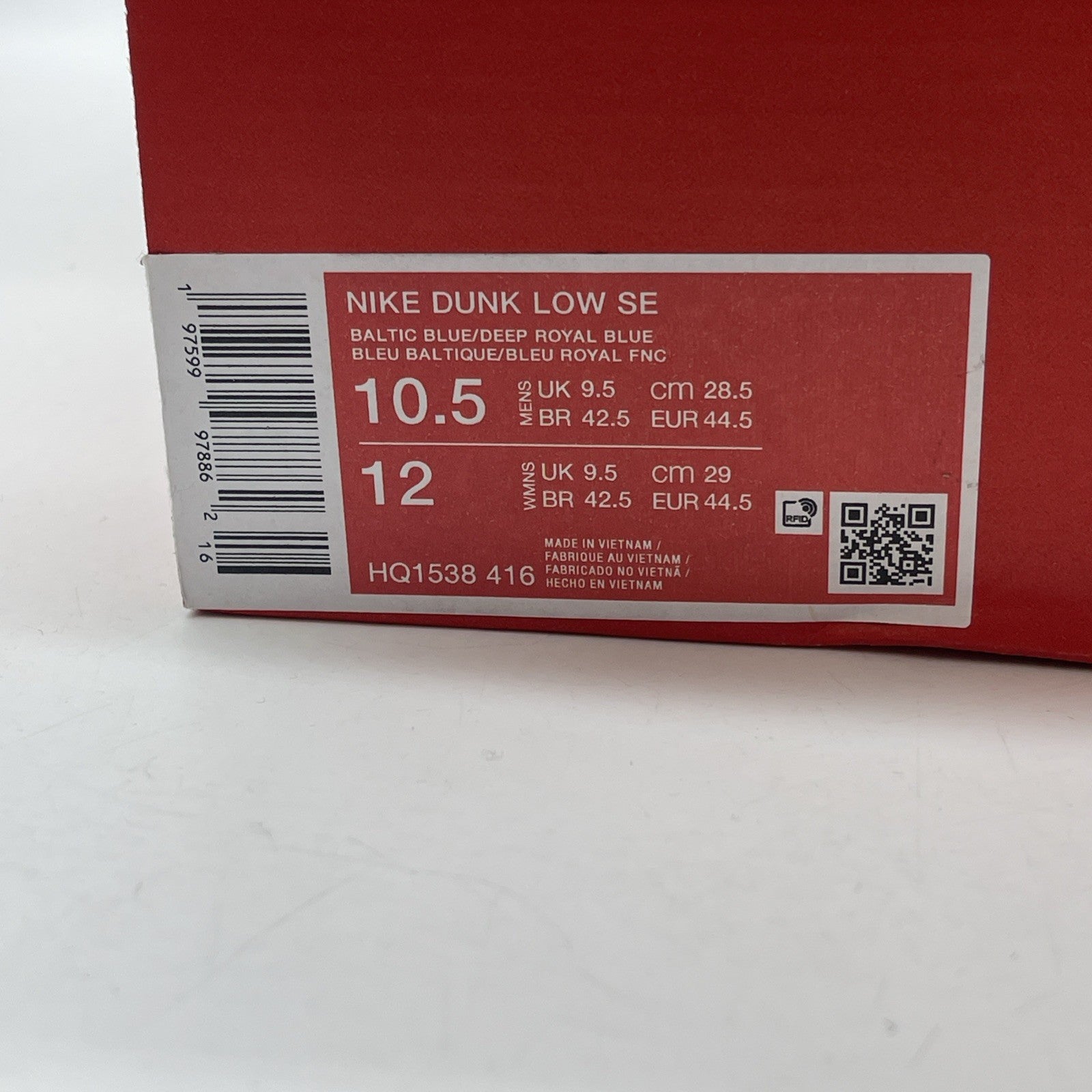 Size 10.5 - Nike Dunk SE Low Baltic Blue Total Orange Leather (HQ1538-416)
