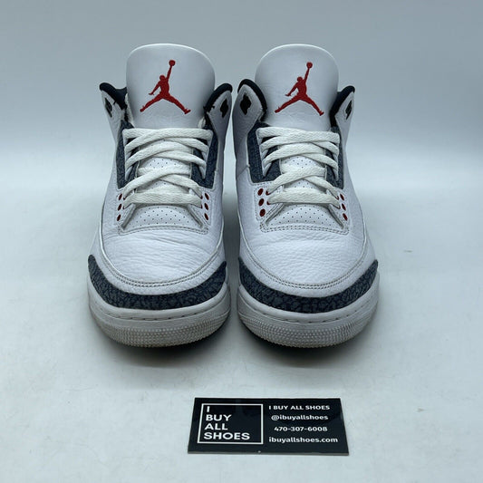 Size 8.5 - Jordan 3 Retro Denim SE Fire Red 2020 Suede Leather (CZ6431-100)