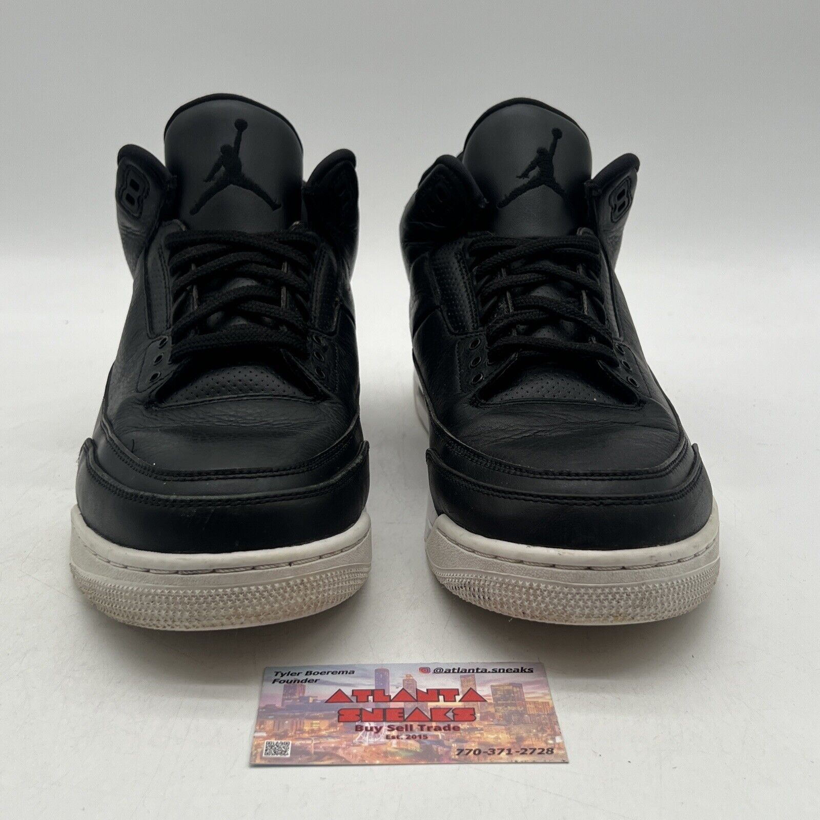 Size 11.5 - Air Jordan 3 Retro Cyber Monday Black Leather (136064-020)