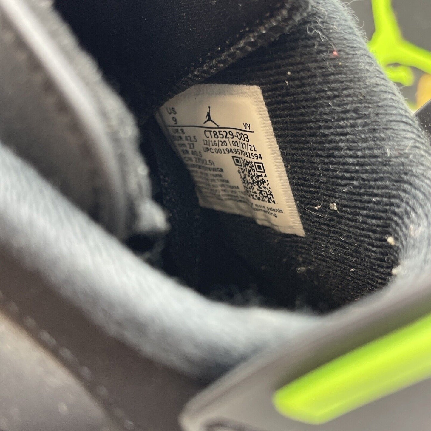 Size 9 - Jordan 6 Retro Electric Green 2021 Black Suede Rubber (CT8529-003)