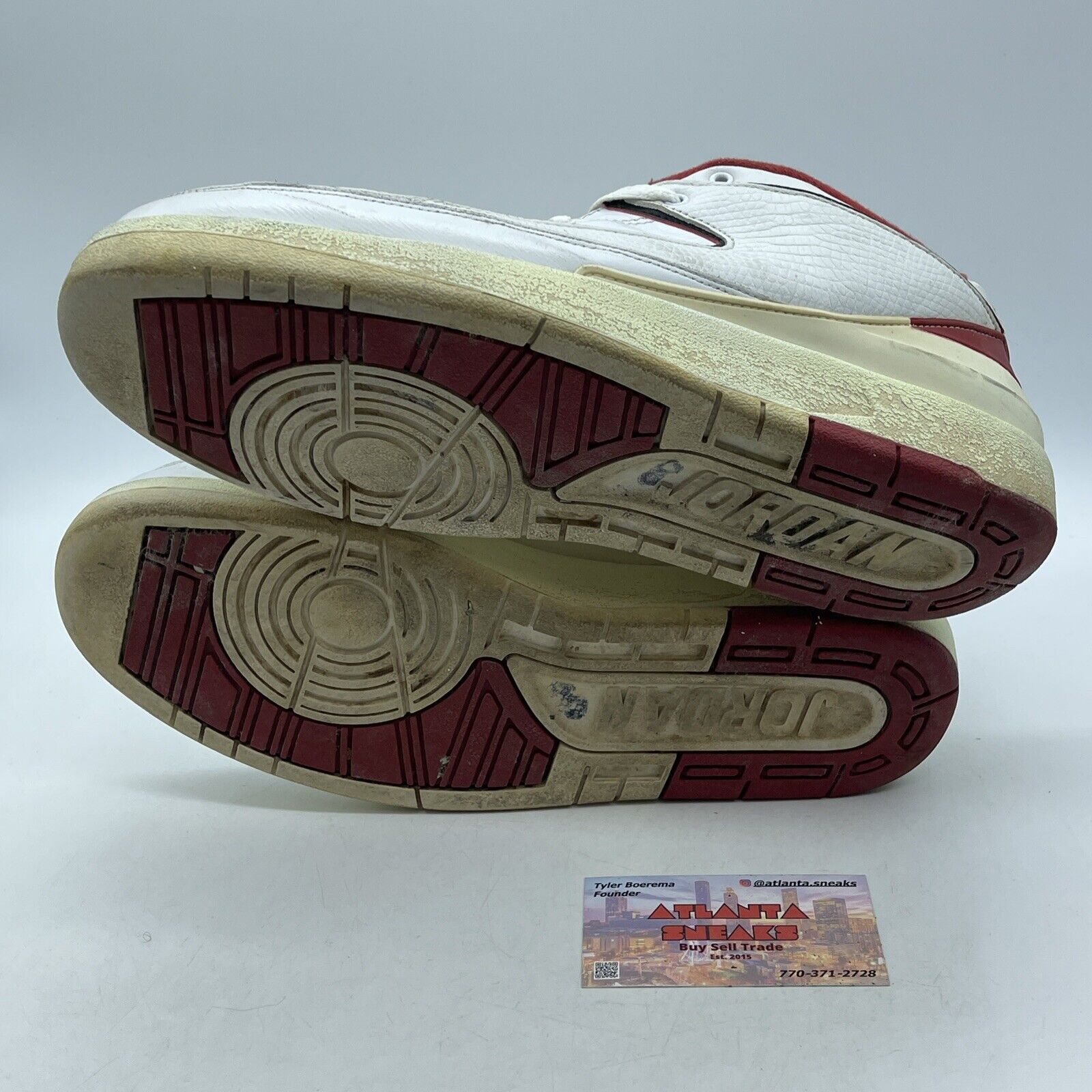 Size 10.5 - Air Jordan 2 Retro Low White Varsity Red White Leather (309837-101)