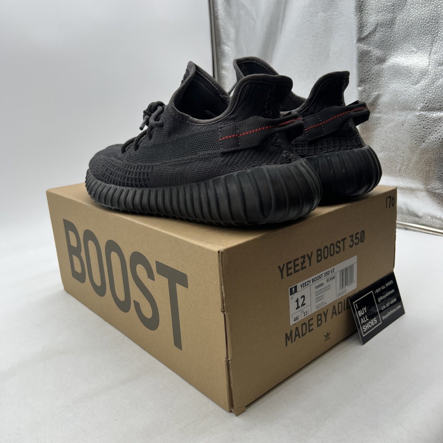 Size 12 - adidas Yeezy Boost 350 V2 Low Black Non-Reflective (FU9006)