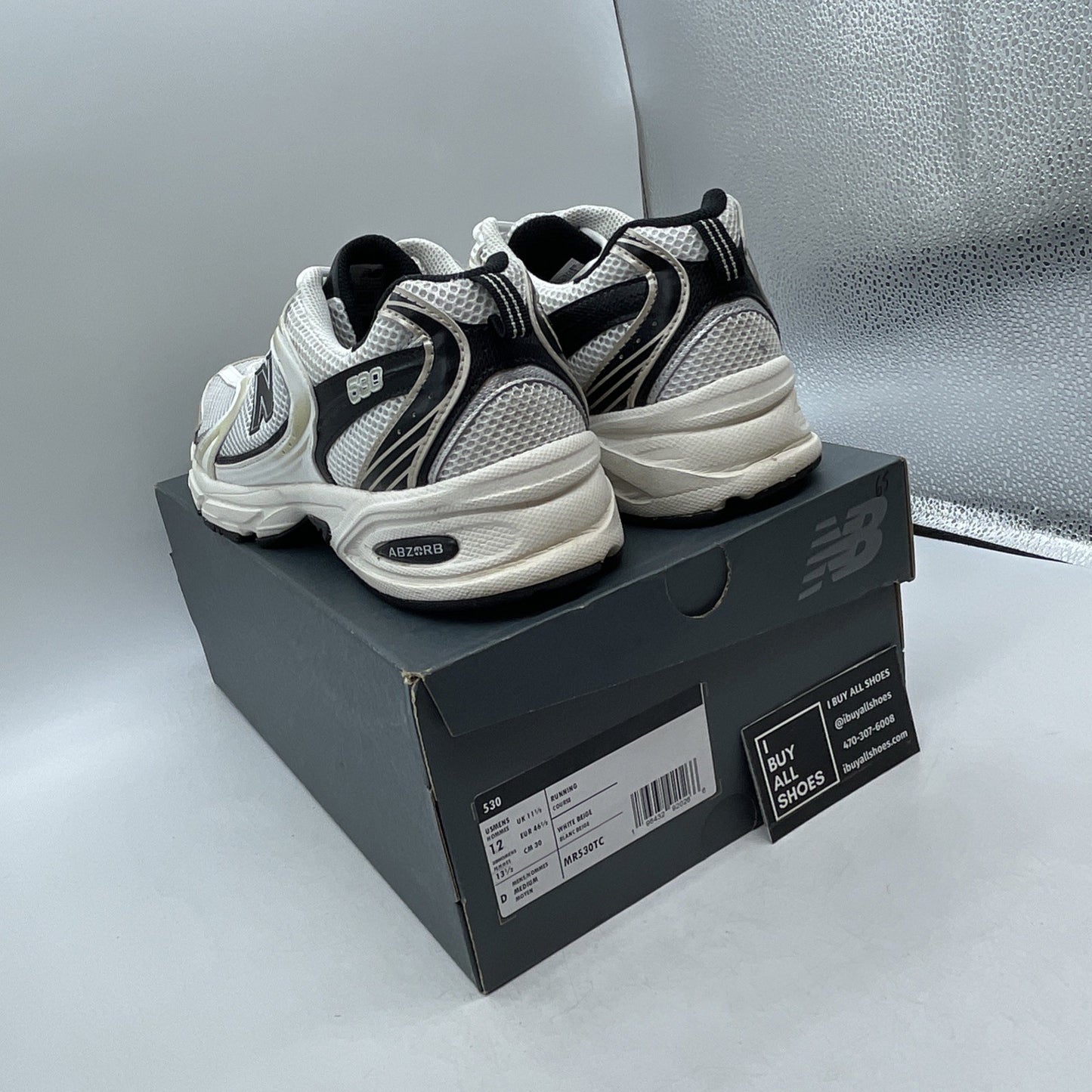 Size 12 - New Balance 530 White Light Gold (MR530TC)