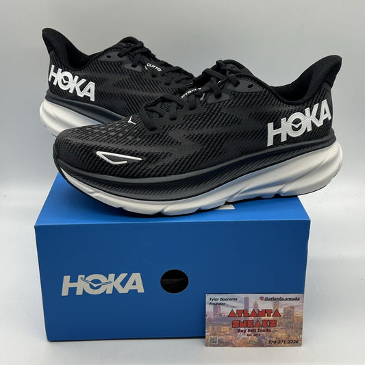 Size 8.5 - Hoka One One Clifton 9 Black White W Brand New Og All DS Sneakers