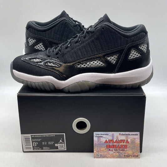 Size 8.5 - Air Jordan 11 Retro IE Low Black White Suede Leather (919712-001)