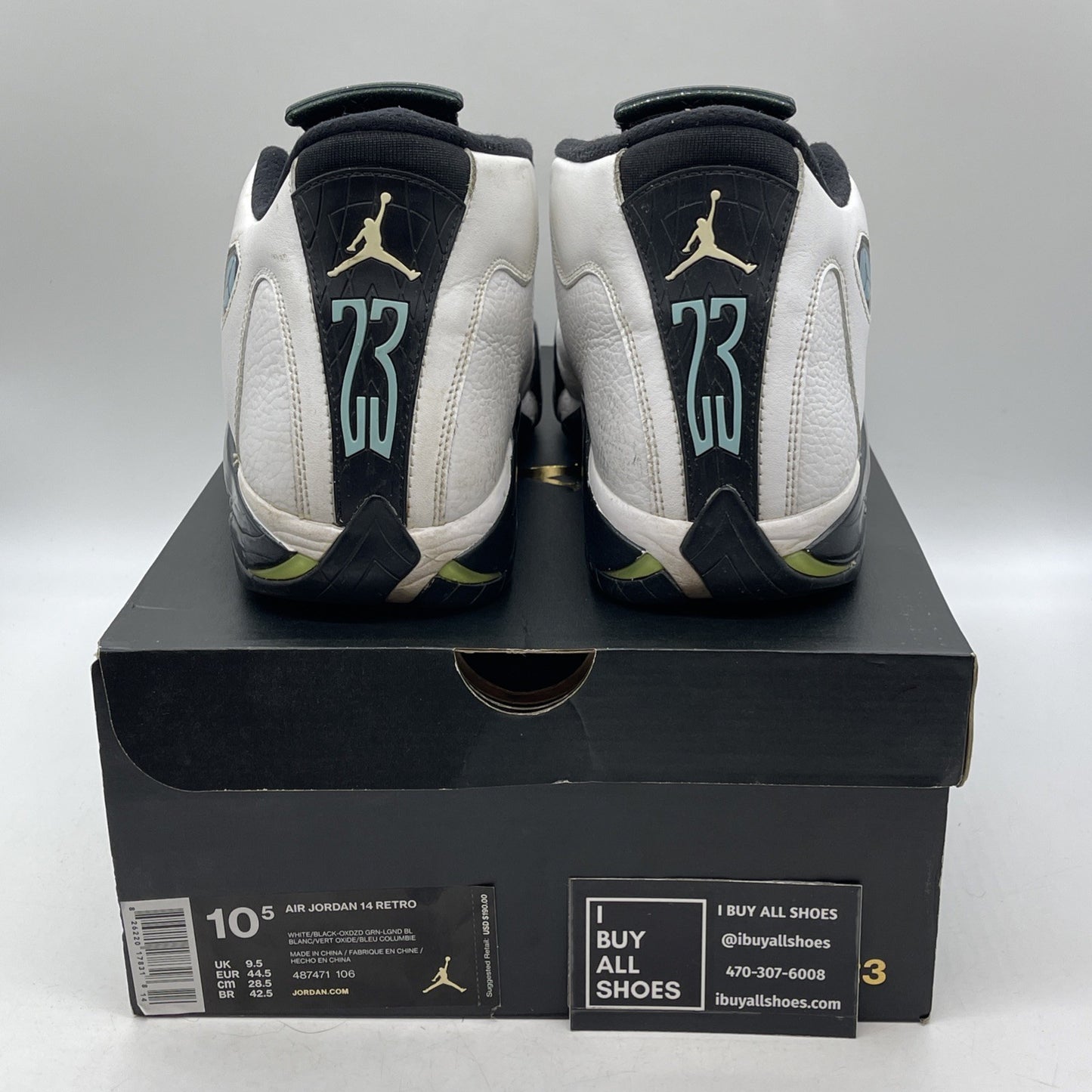 Size 10.5 - Air Jordan 14 Retro 2016 Oxidized Green (487471-106)